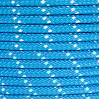 CUERDA POLIESTER TRENZADA CON ALMA 12MM. 1M AZUL CON PINTAS BLANCAS ROMBULL - 2