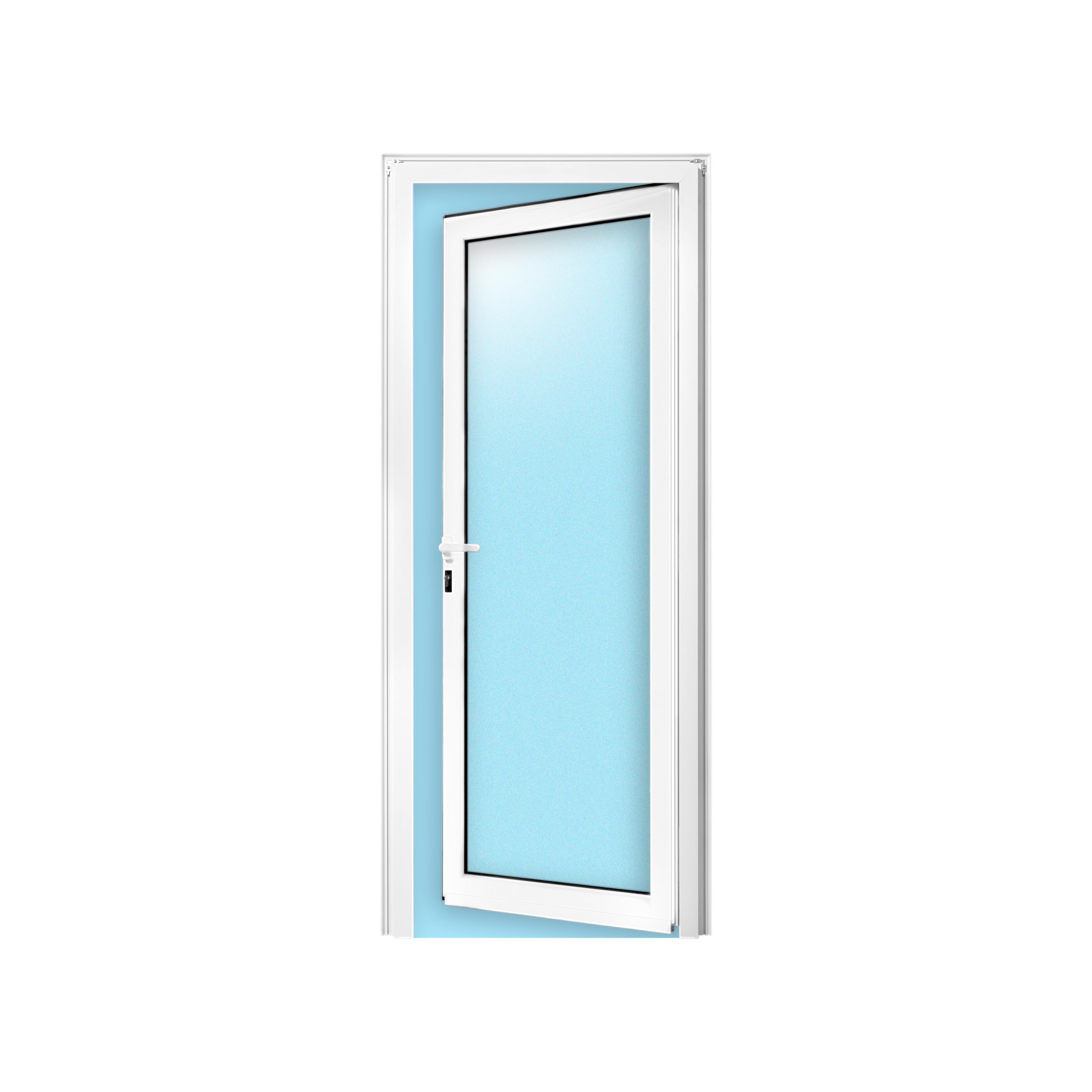 PUERTA ALUMINIO ABATIBLE CRISTAL MATE BLANCA 78X198CM DERECHA - 3