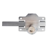 CERROJO PUERTA DE SEGURIDAD INTERIOR Y EXTERIOR CROMADO 5 LLAVES AMIG - 3