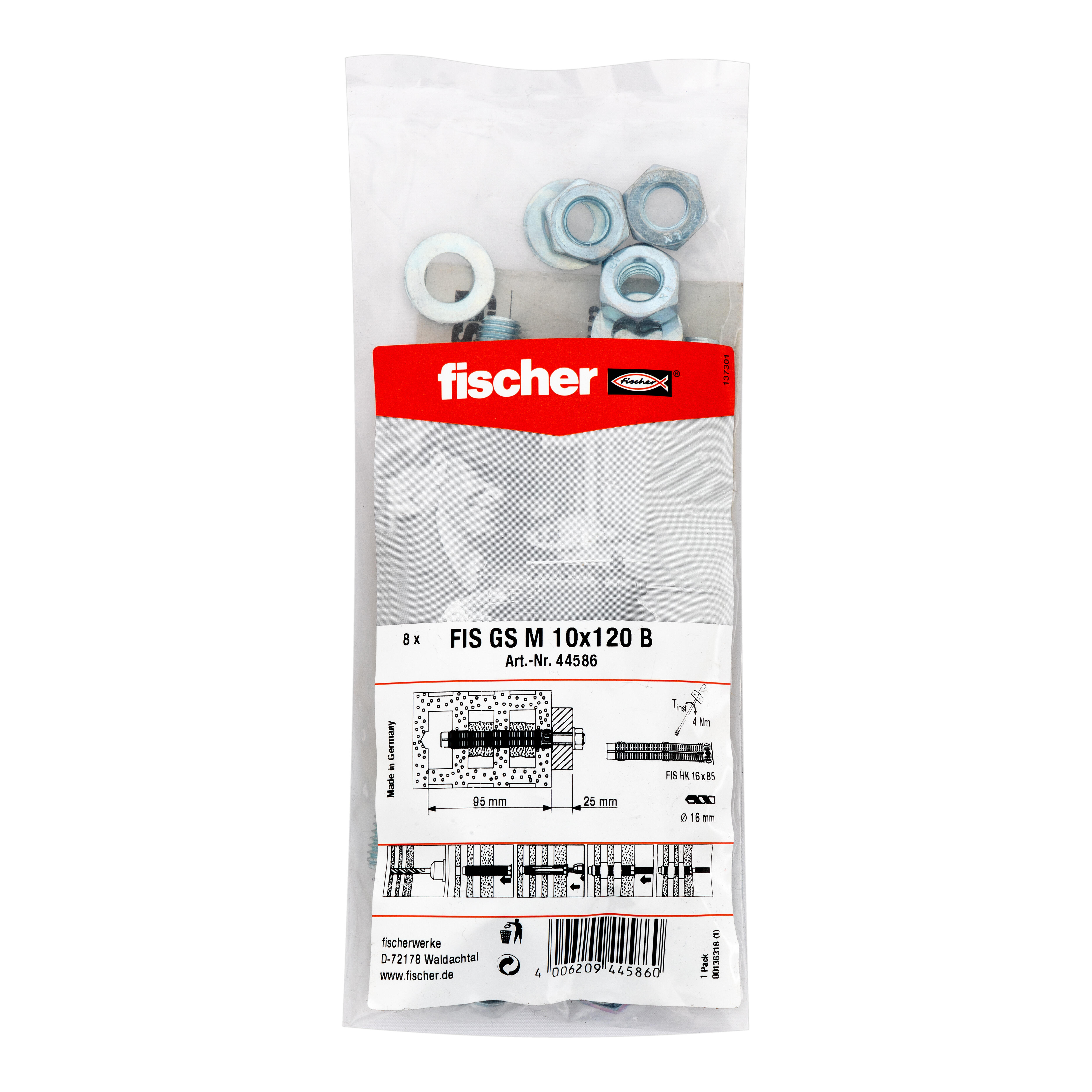 ESPARRAGO  PARA ANCLAJE QUIMICO 10 X 120  MM. FISCHER. 8 UDS - 5