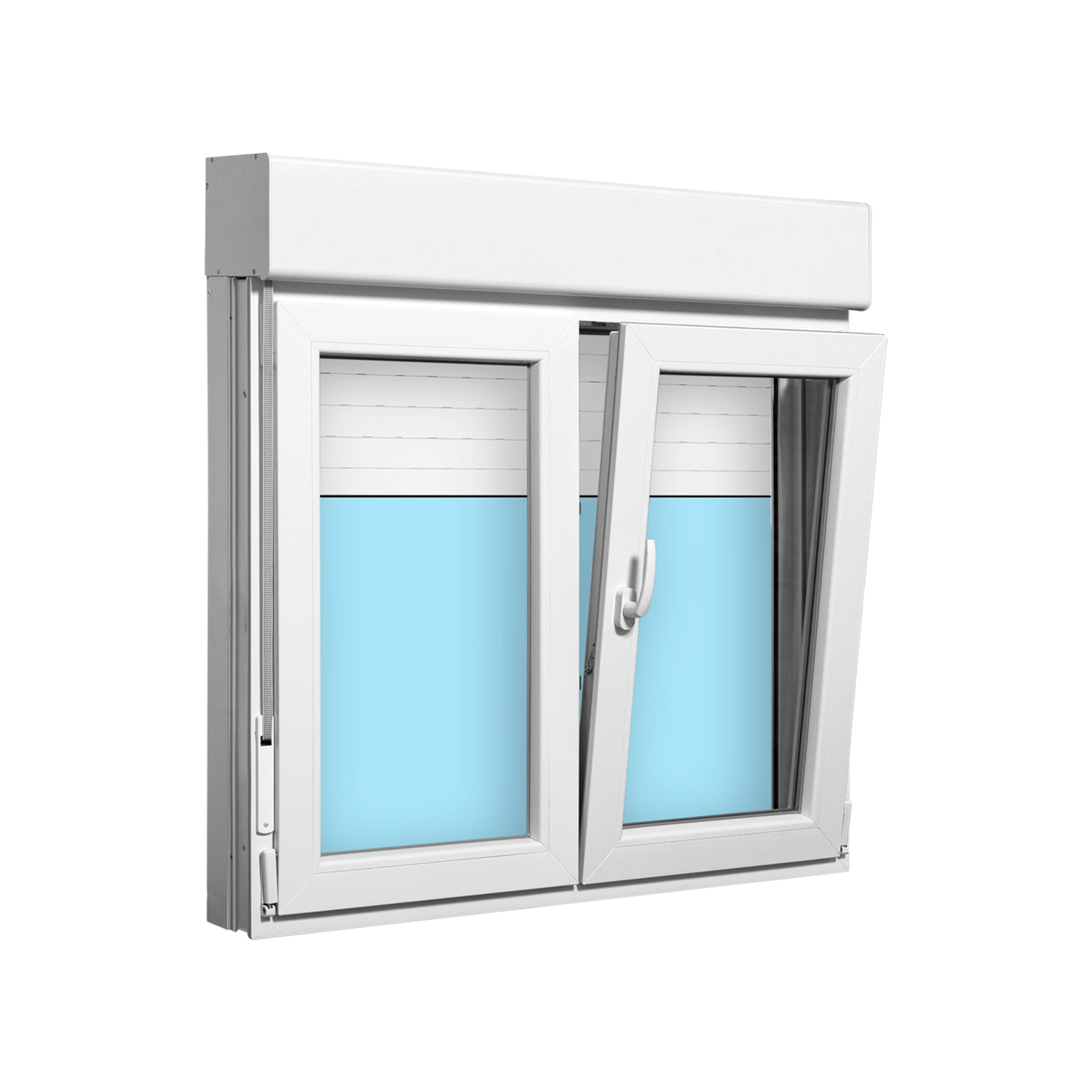 VENTANA PVC OSCILOBATIENTE CON PERSIANA BLANCA 120X118CM - 4