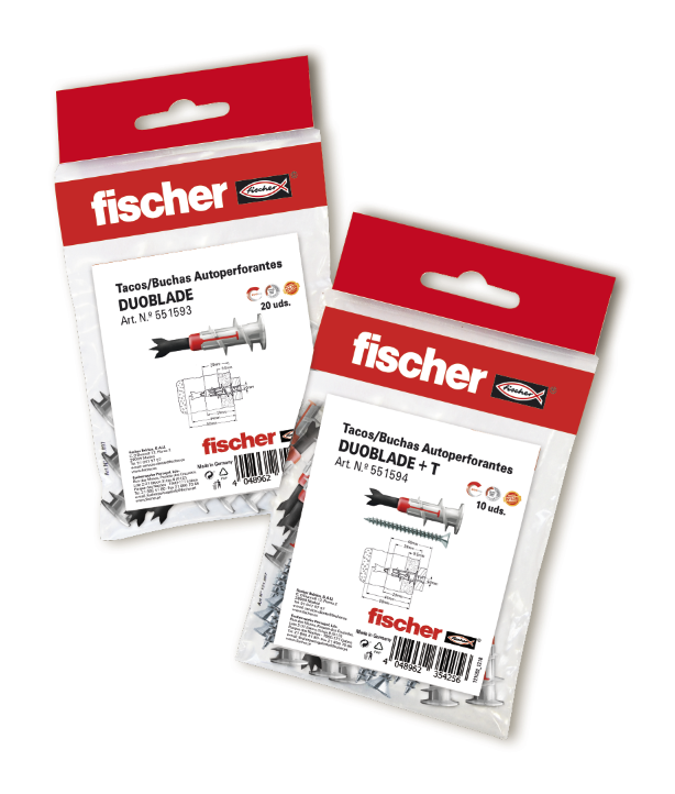 TACO AUTOPERFORANTE DE POLIPROPILENO DIÁMETRO 5MM LONGITUD 44MM FISCHER DUOBLADE 10UDS