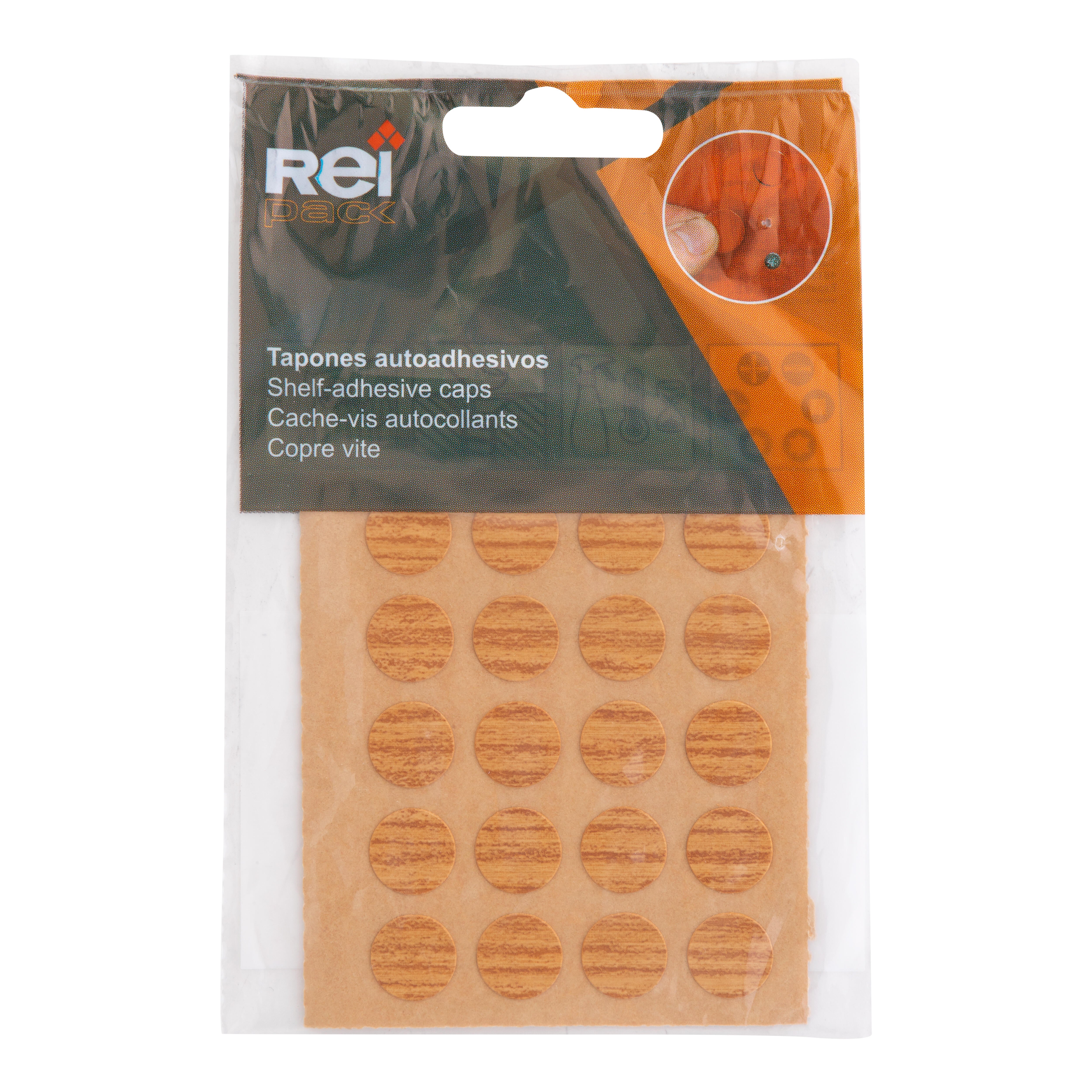 TAPA ADHESIVA PARA TORNILLO ROBLE. 40 UDS - 2