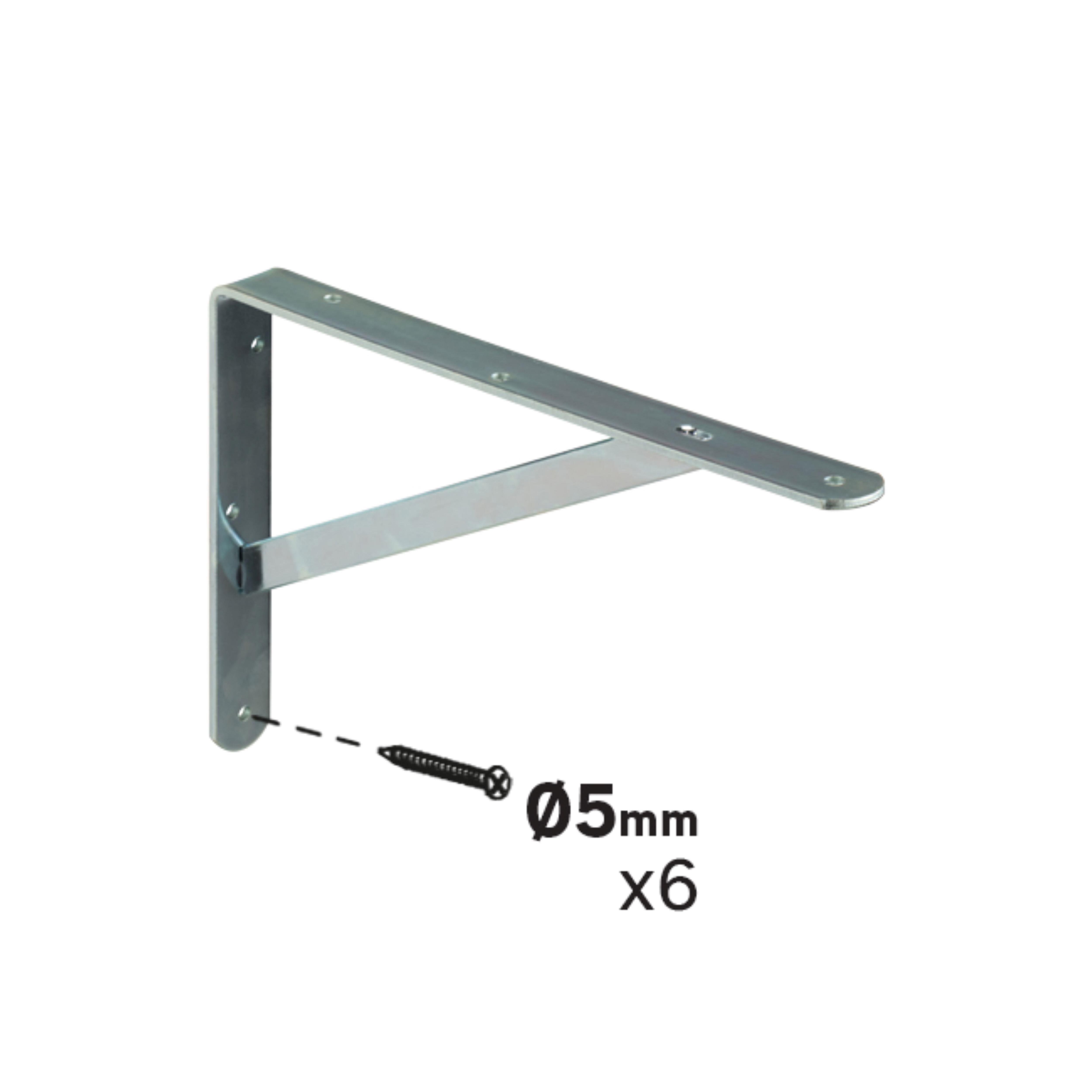 ESCUADRA METALICA PARA BALDA REFORZADA DOLMEN PLATA 200 X 300 MM - 2