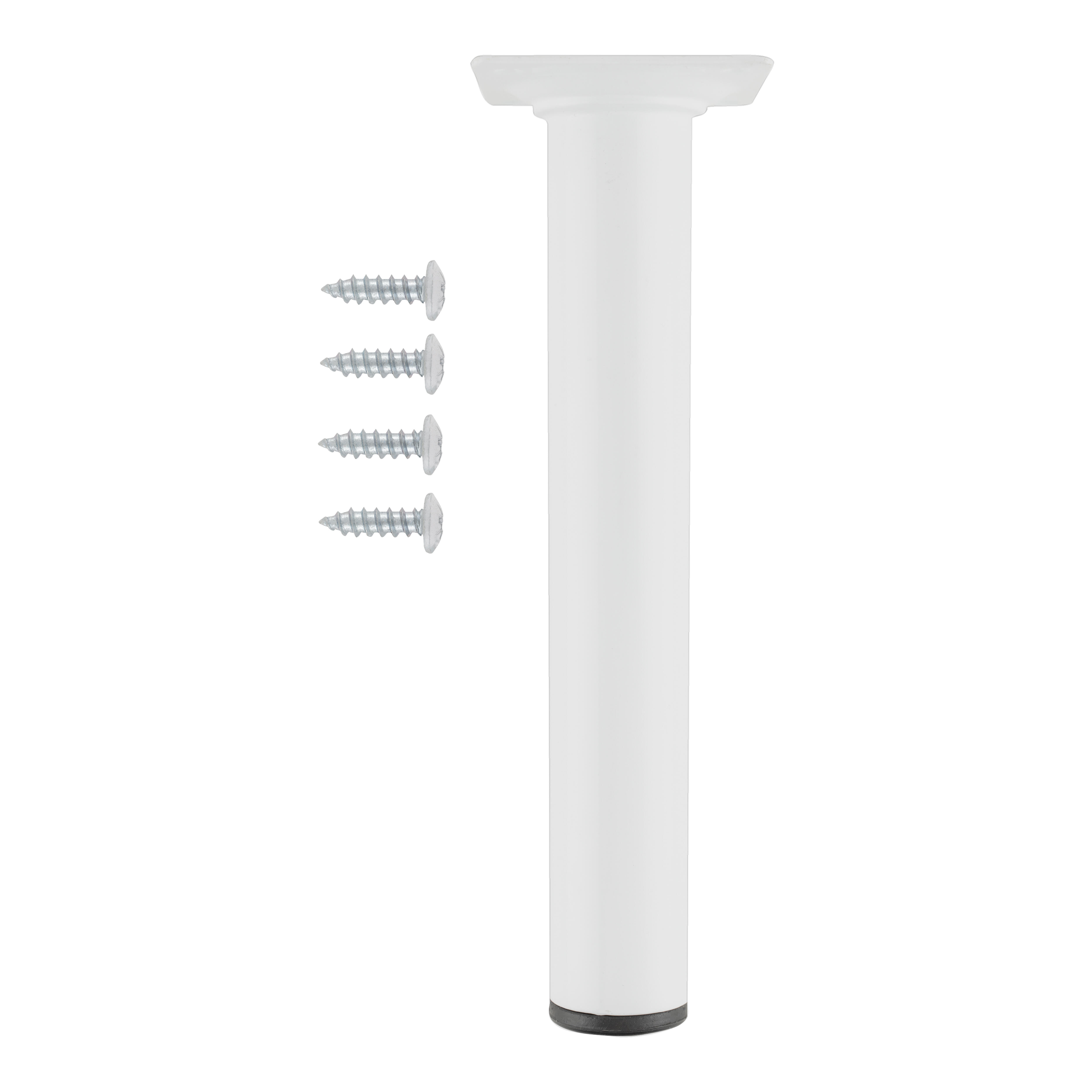 PATA MUEBLE ACERO REDONDA 200MM 30MM BLANCA. - 2