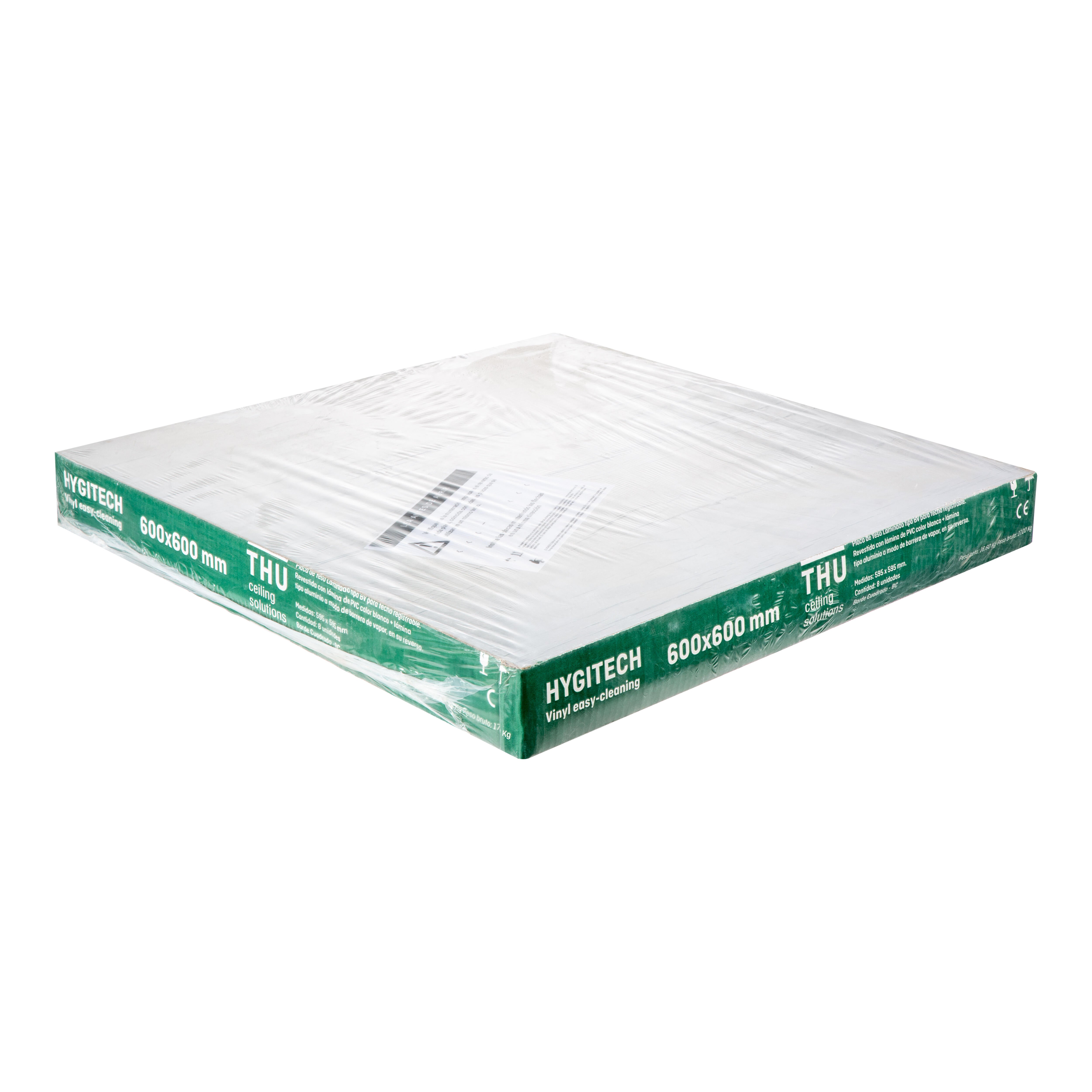 PLACA TECHO YESO LAMINADO VINILO RECTO-A 60X60X0,9 CM 8 UDS - 4