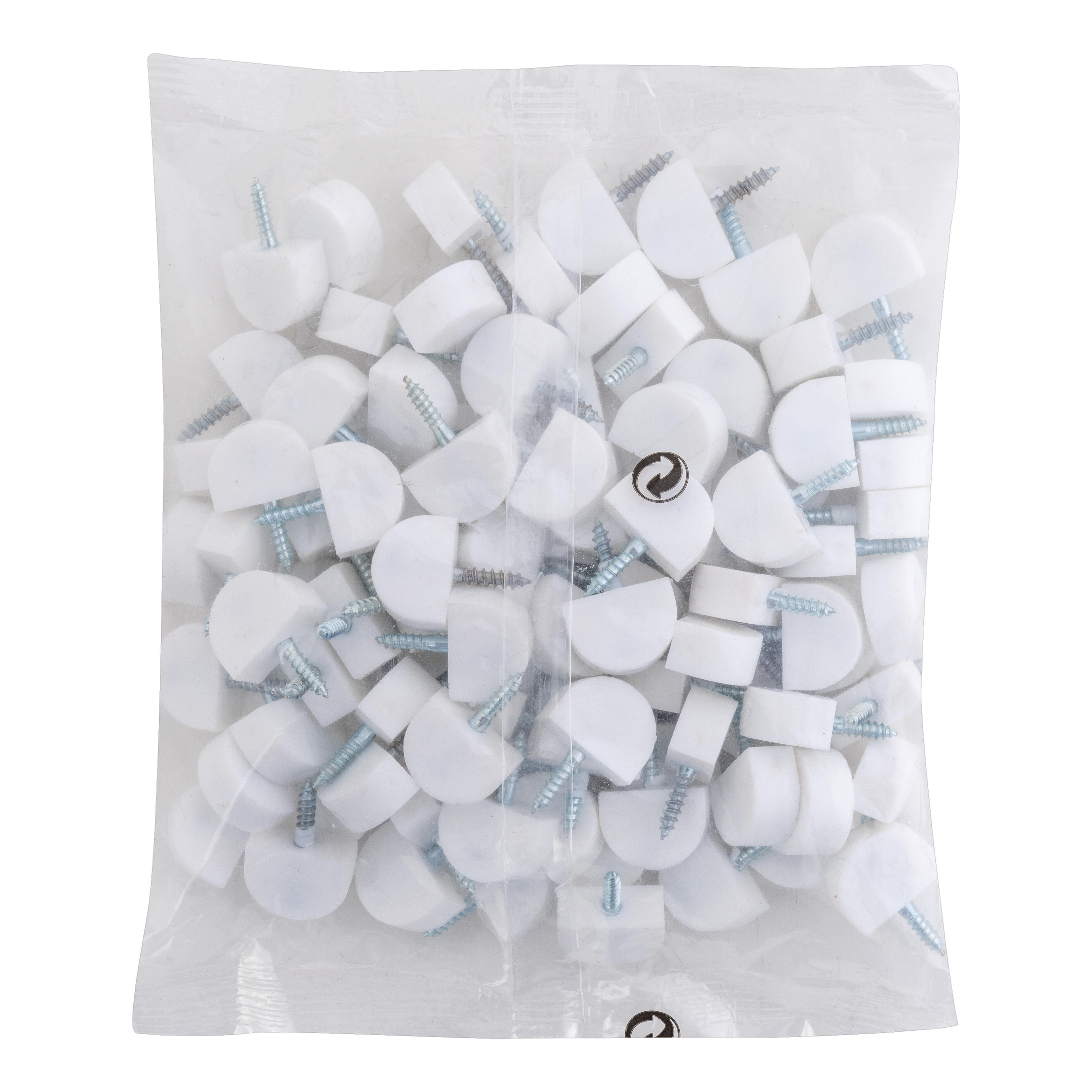 PORTAESTANTE SEMICIRCULAR DE ATORNILLAR 20 MM BLANCO. 100 UDS - 2