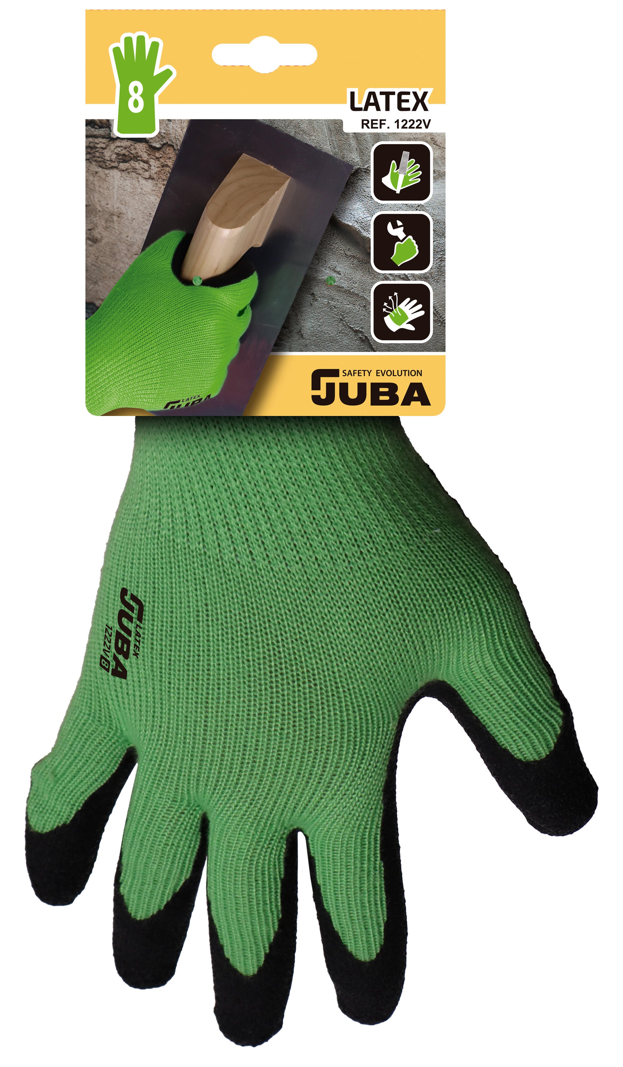 GUANTES DE POLYESTER / ALGODÓN LATEX RUGOSO JUBA H1222V T9 - 4