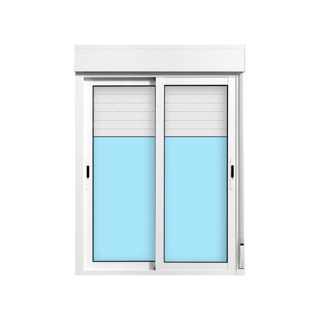 VENTANA ALUMINIO CORREDERA CON PERSIANA BLANCA 100X135CM