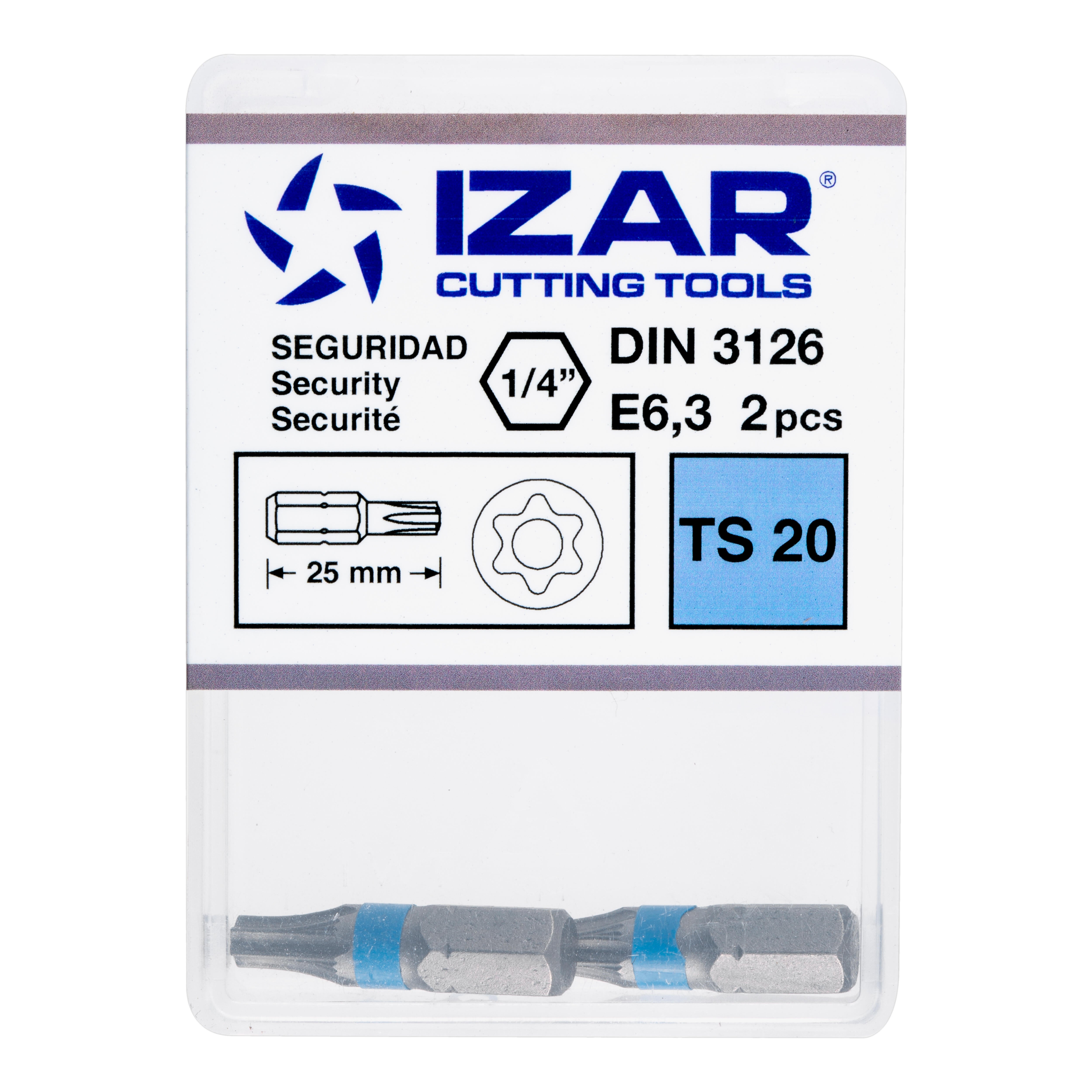 PUNTAS PARA ATORNILLADOR TORX  PTS20 CORTA L25 IZAR 2 UDS - 3