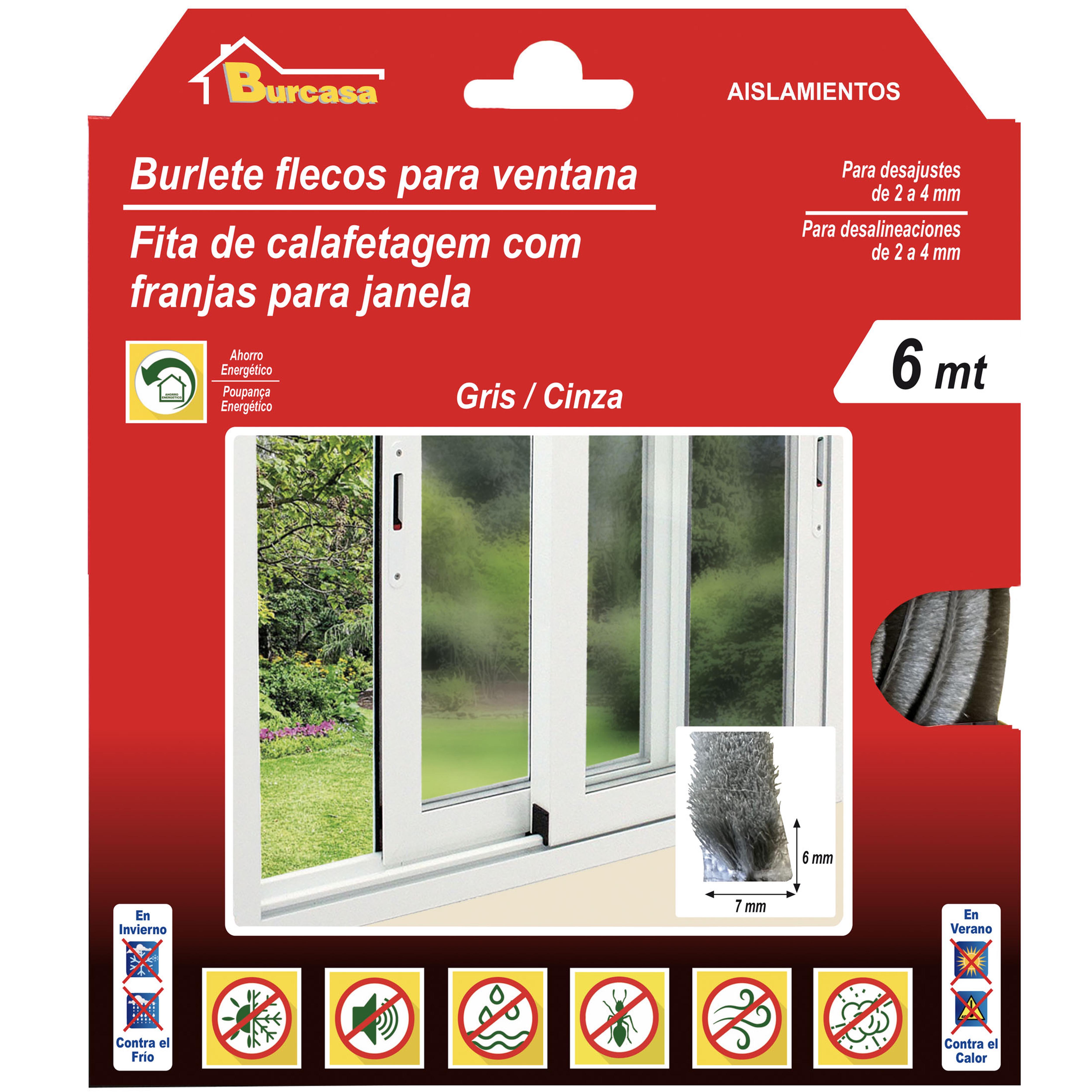 BURLETE INSERTAR VENTANA GRIS 6M BRESME - 3