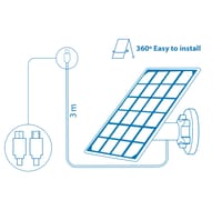 PANEL SOLAR 6W PARA CAMARA IP WIFI A BATERIA - 3