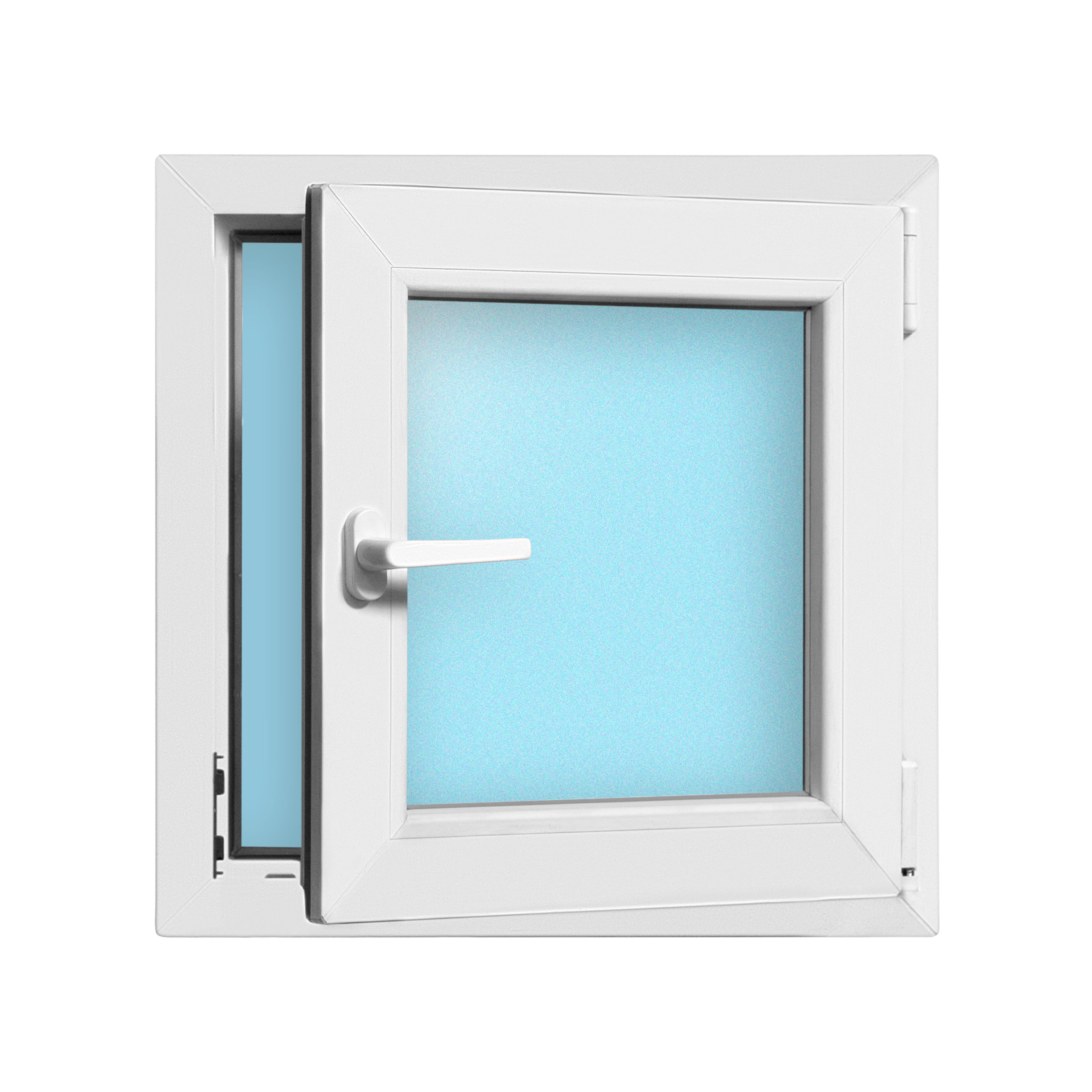VENTANA PVC OSCILOBATIENTE BLANCA 60X60CM VIDRIO MATE - 2