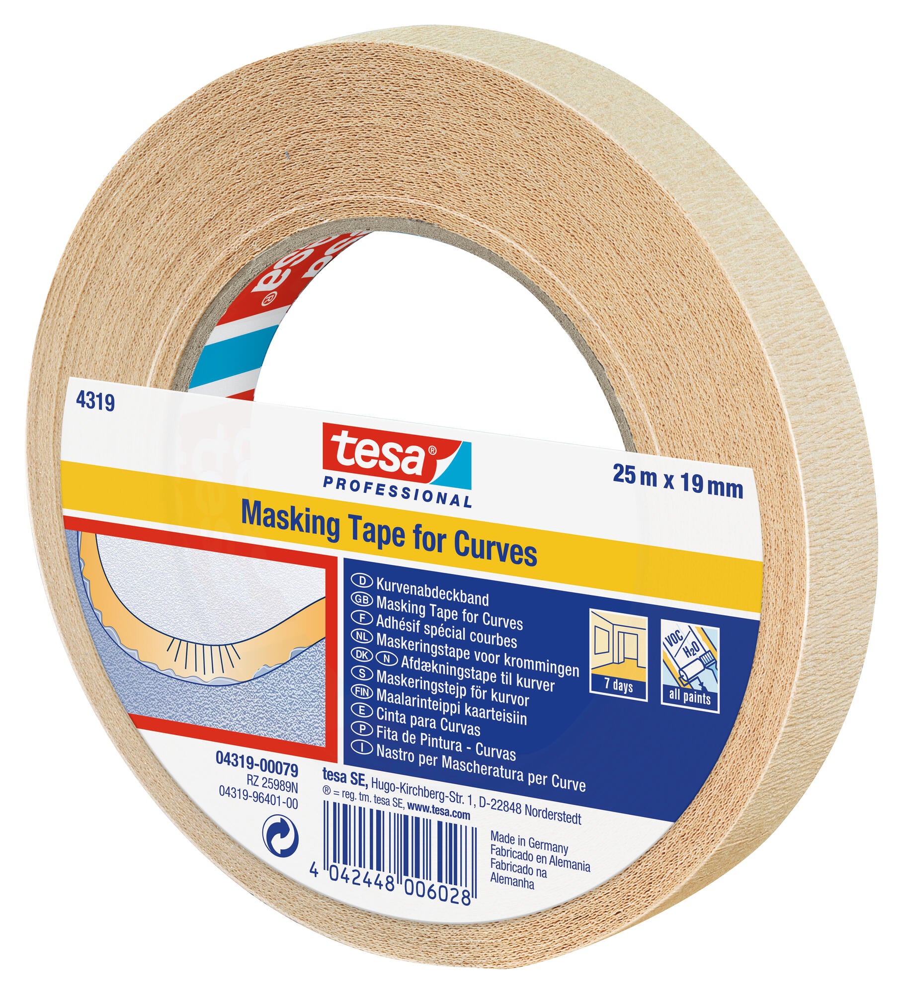 CINTA DE PINTOR CURVAS 19MM 25M - 2