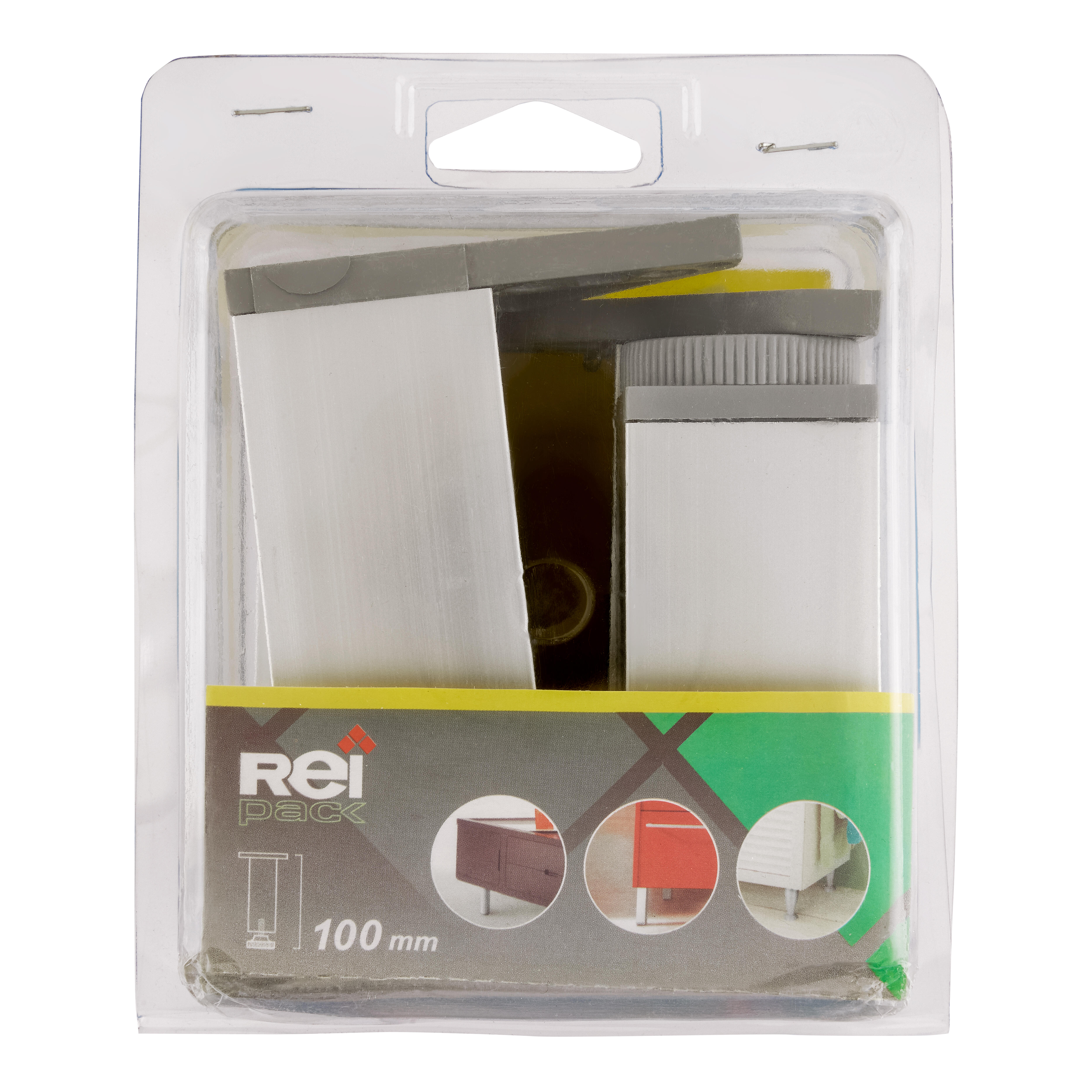 PATA MUEBLE ALUMINIO CUADRADA 100MM 40X40MM CROMO. 4UDS - 3