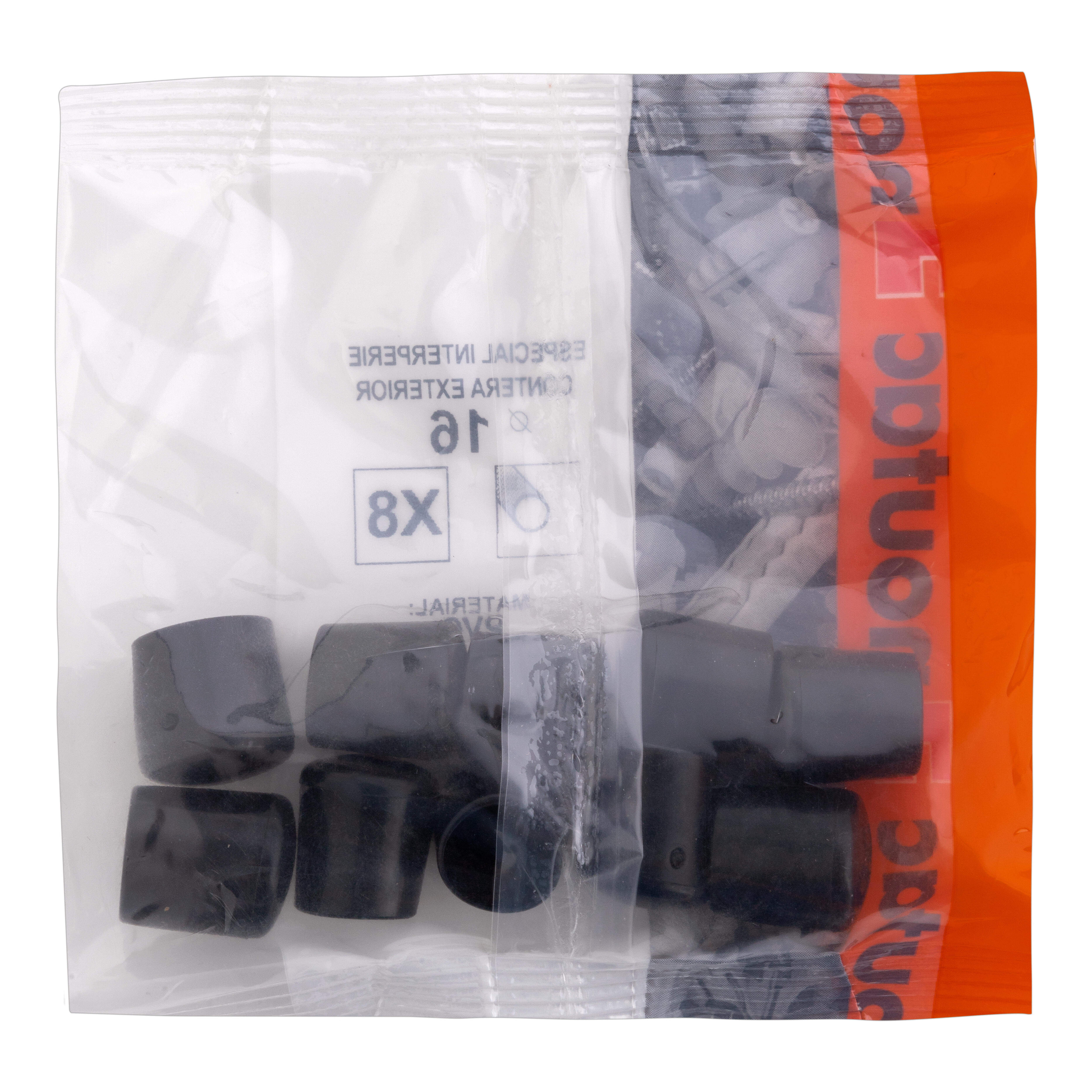 CONTERA EXTERIOR PLASTICO 16MM NEGRA 8 UDS - 2