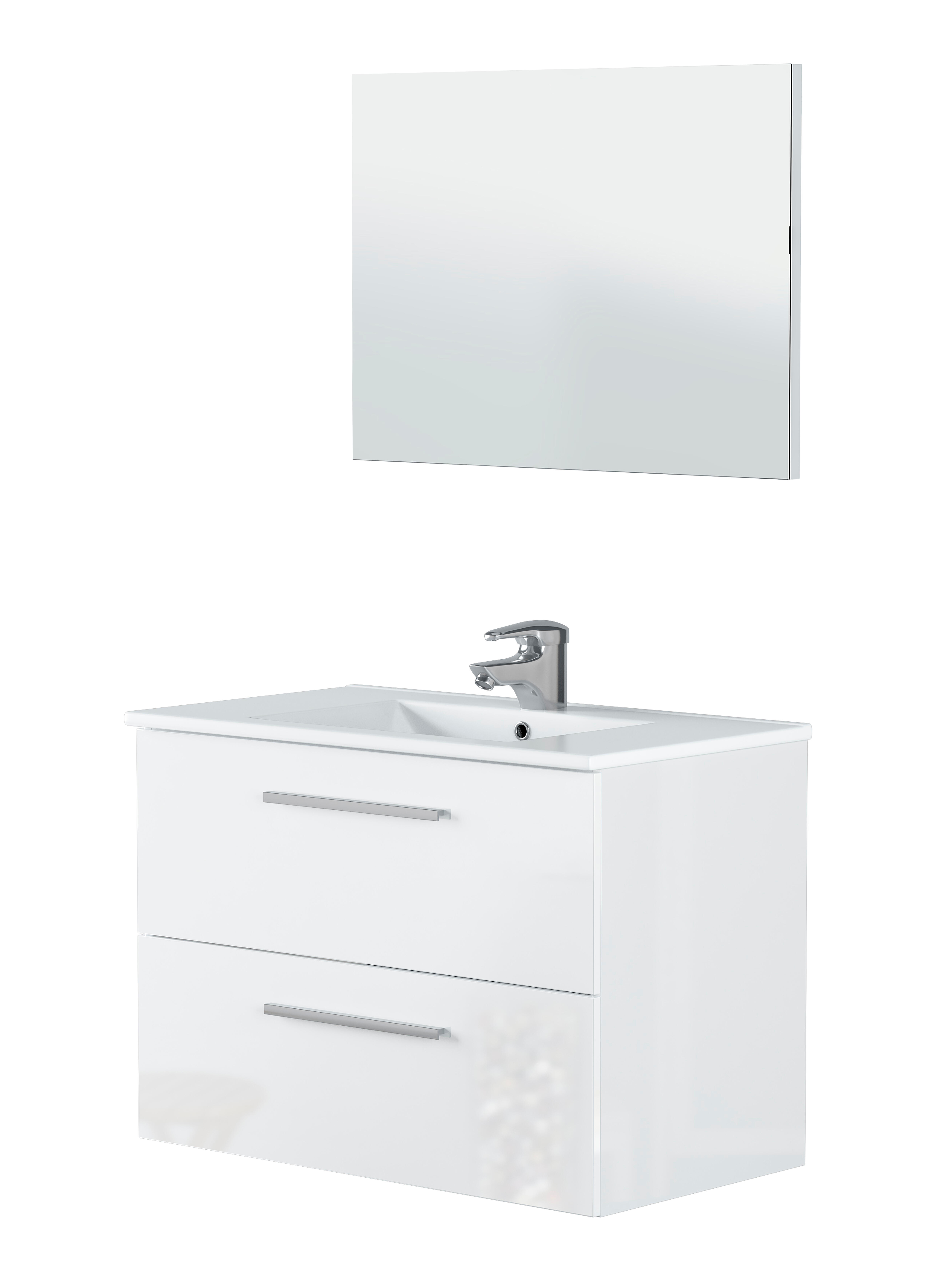 MUEBLE DE BAÑO CON ESPEJO ARUBA BLANCO 80X45CM - 2
