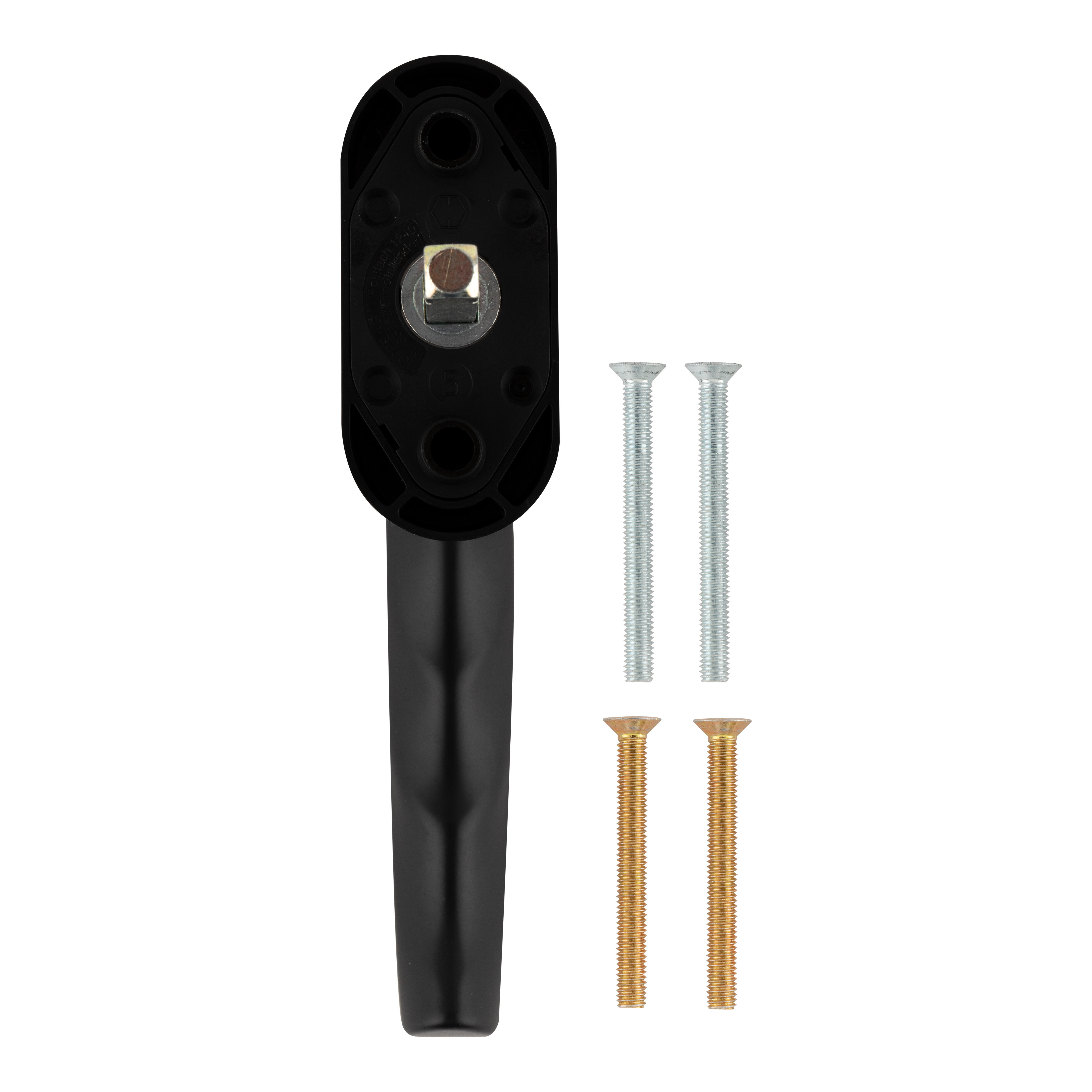 MANIVELA GRISAN PARA VENTANA OSCILOBATIENTE ALUMINIO MODELO ATLANTA NEGRO HOPPE  - 2