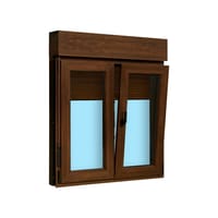 VENTANA PVC OSCILOBATIENTE CON PERSIANA NOGAL 100X115.5CM - 4