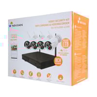 KIT GRABADOR CCTV WIFI 4 CANALES + 4 CAMARAS EXTERIOR + 1TB - 4