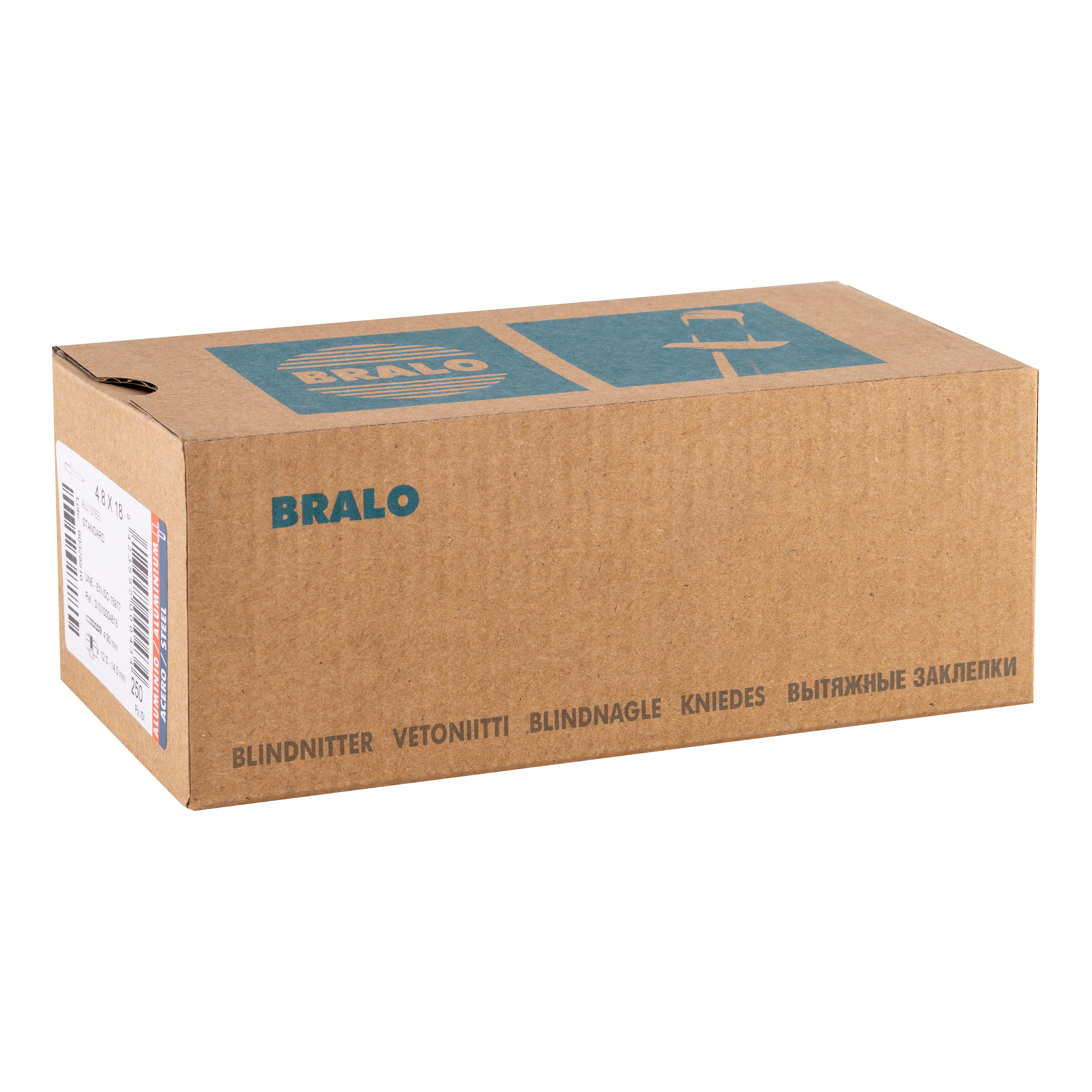 REMACHES CABEZA ANCHA ALUMINIO Y ACERO 4.8 X 16  MM. BRALO. 250 UDS - 2