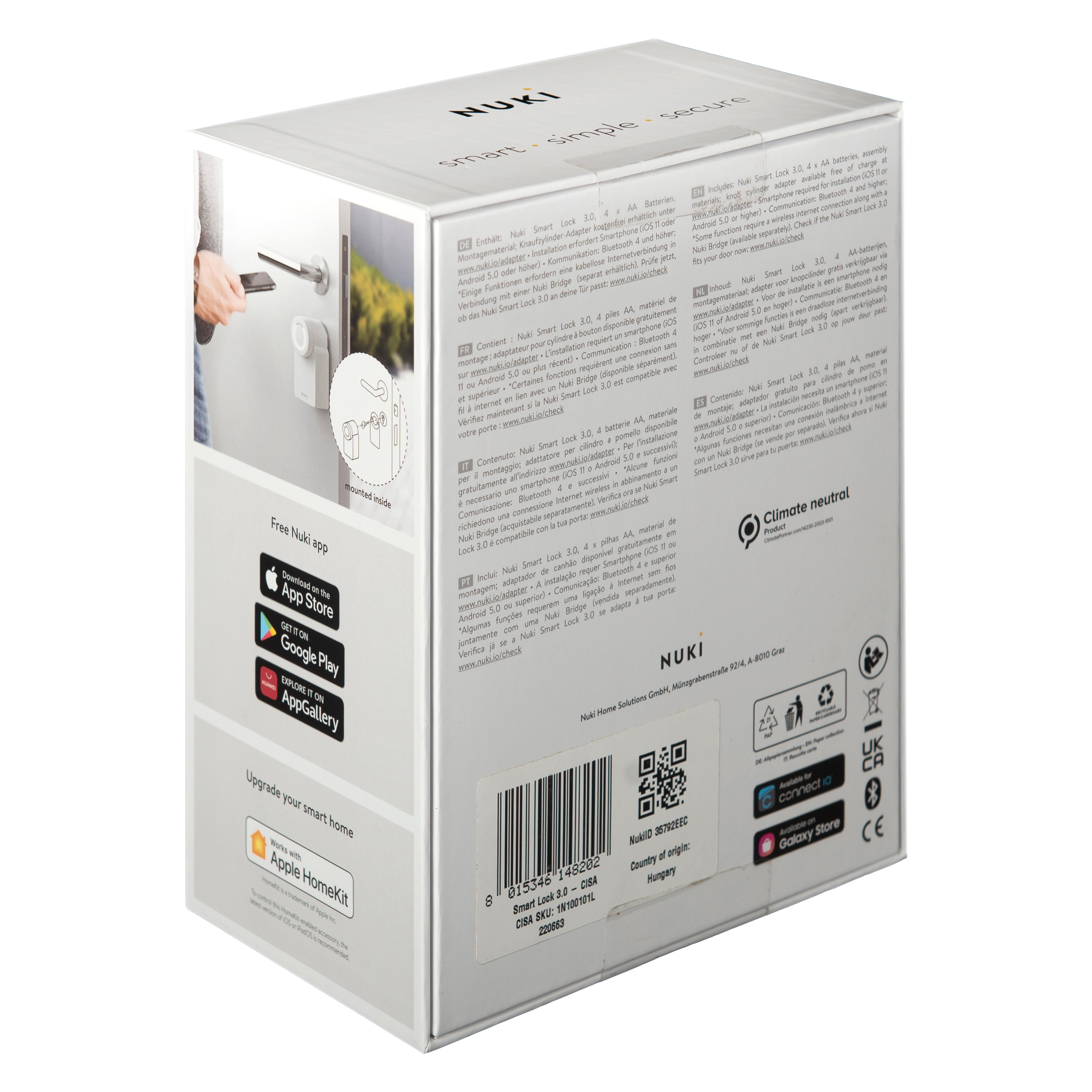 CERRADURA ELECTRÓNICA NUKI SMART LOCK 3.0 BLANCO - 10