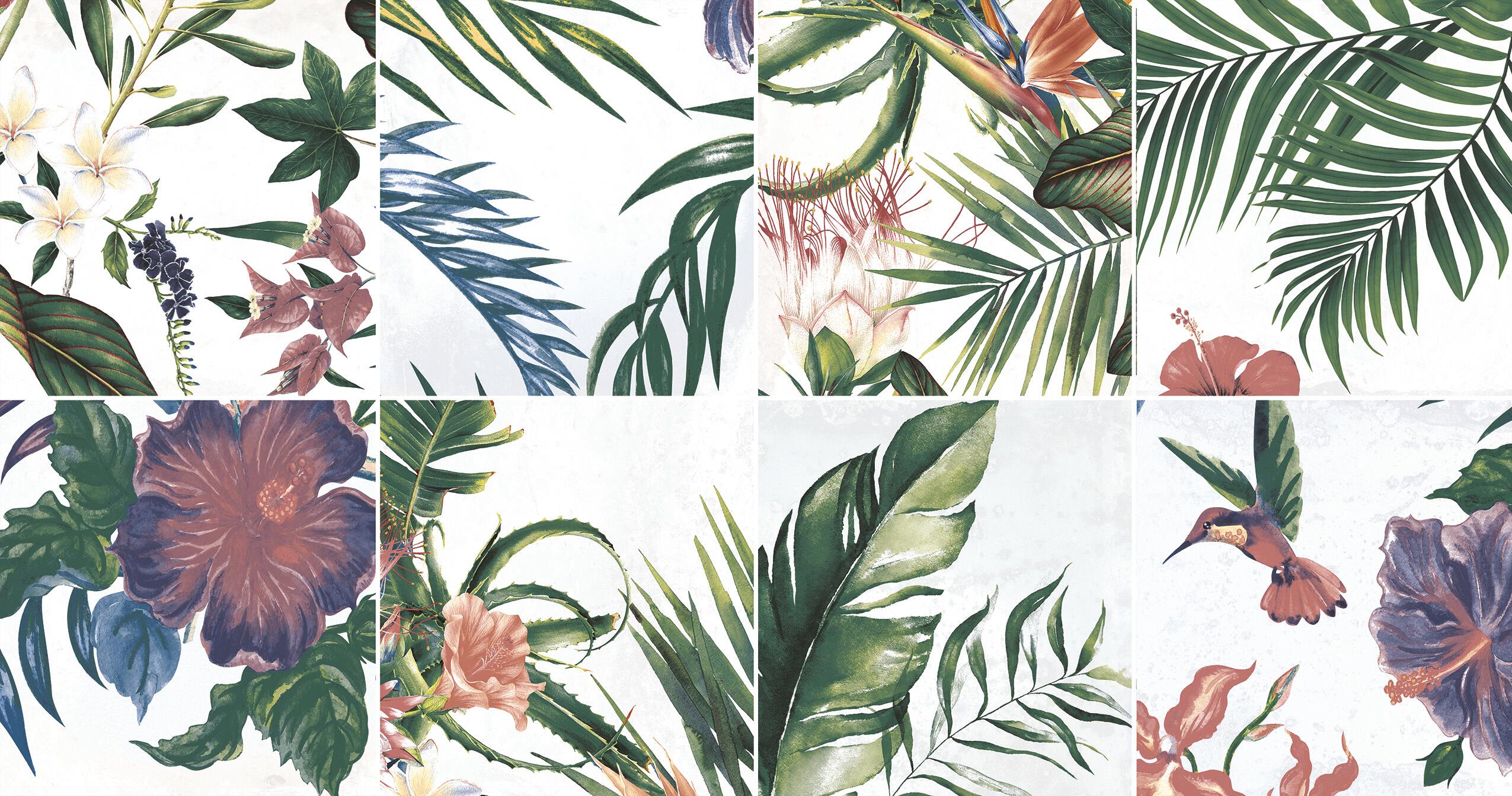 AZULEJO PASTA ROJA 31.6X60CM VANITY FLOWER GREEN - 3