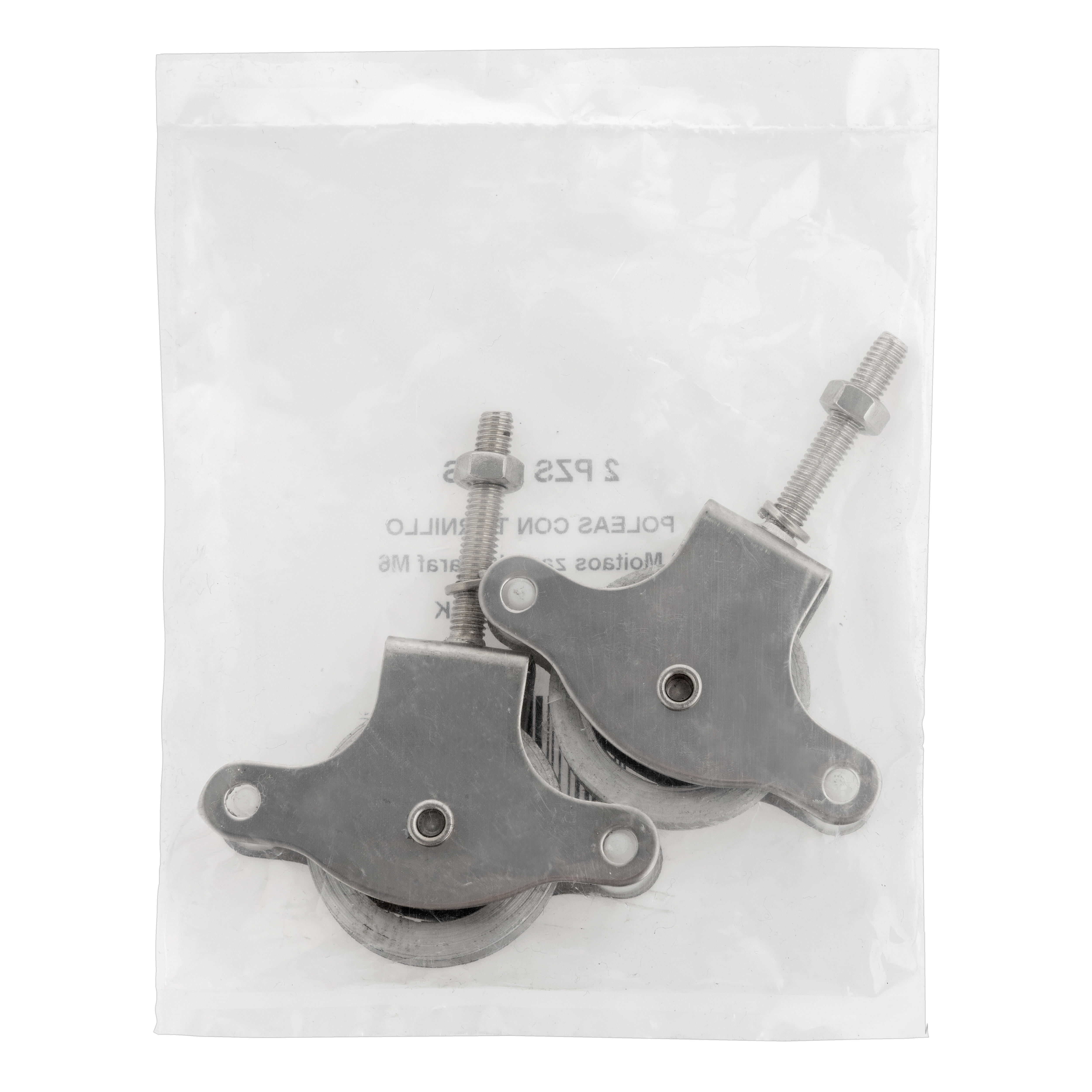 POLEA TENDEDERO ACERO INOXIDABLE CON TORNILLO M 6 X 40  MM. 2 UDS. - 3