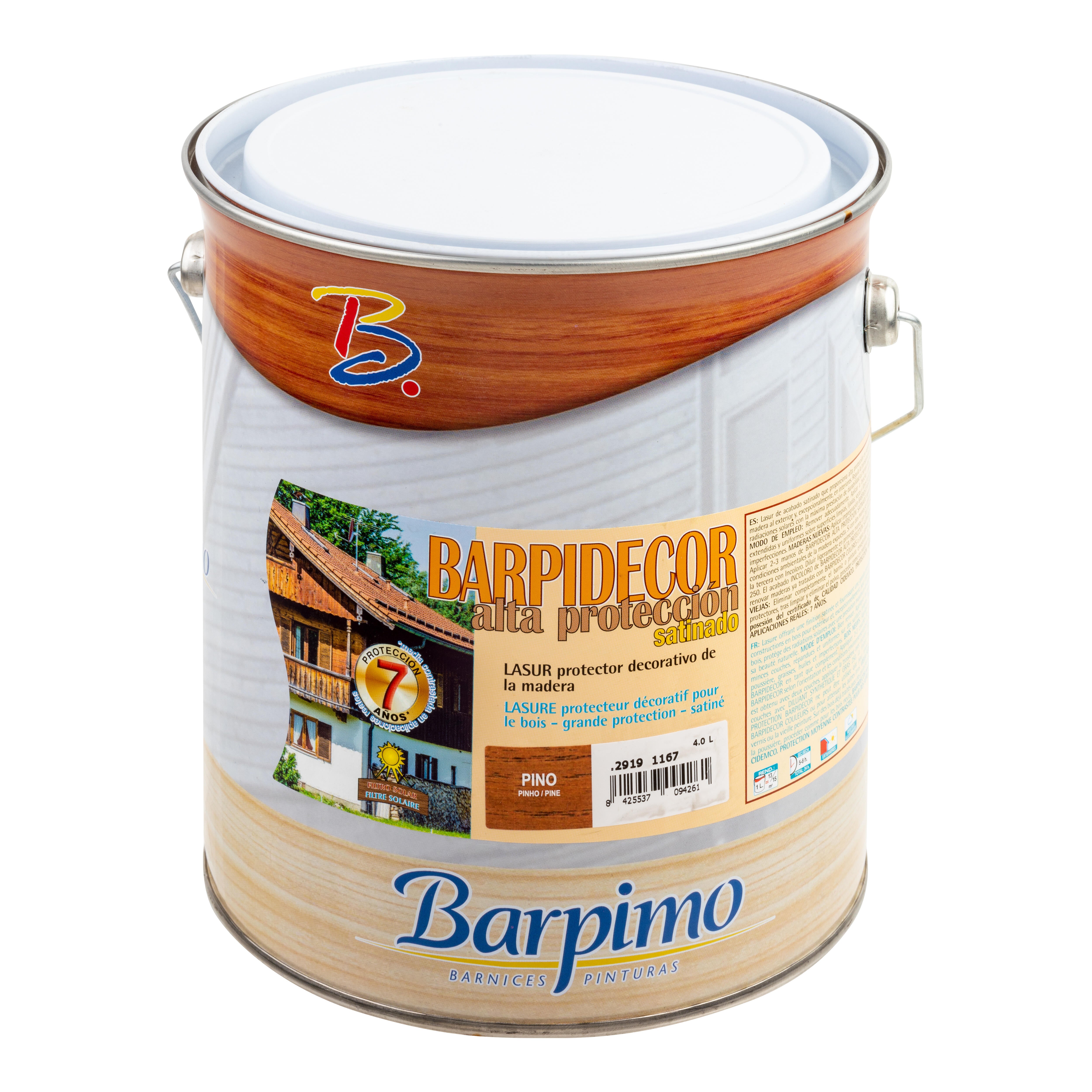 LASUR SINTÉTICO SATINADO  BARPIDECOR 4L PINO - 3