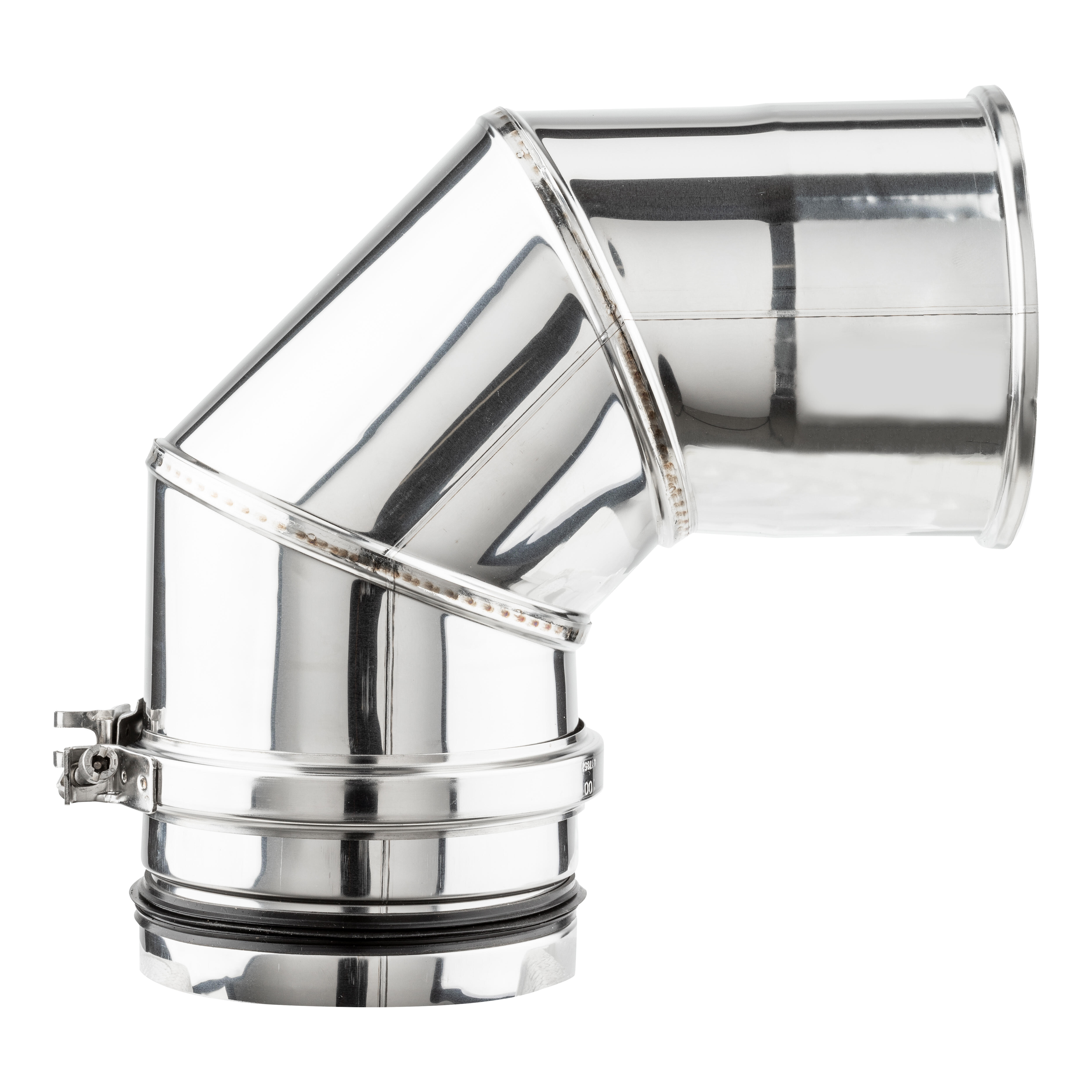 CODO 90º INOXIDABLE PARED SIMPLE 100MM - 2