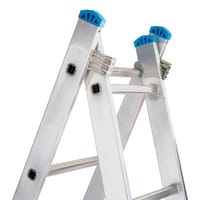 ESCALERA METÁLICA TRANSFORMABLE DE ALUMINIO 8+8 PELDAÑOS - 5