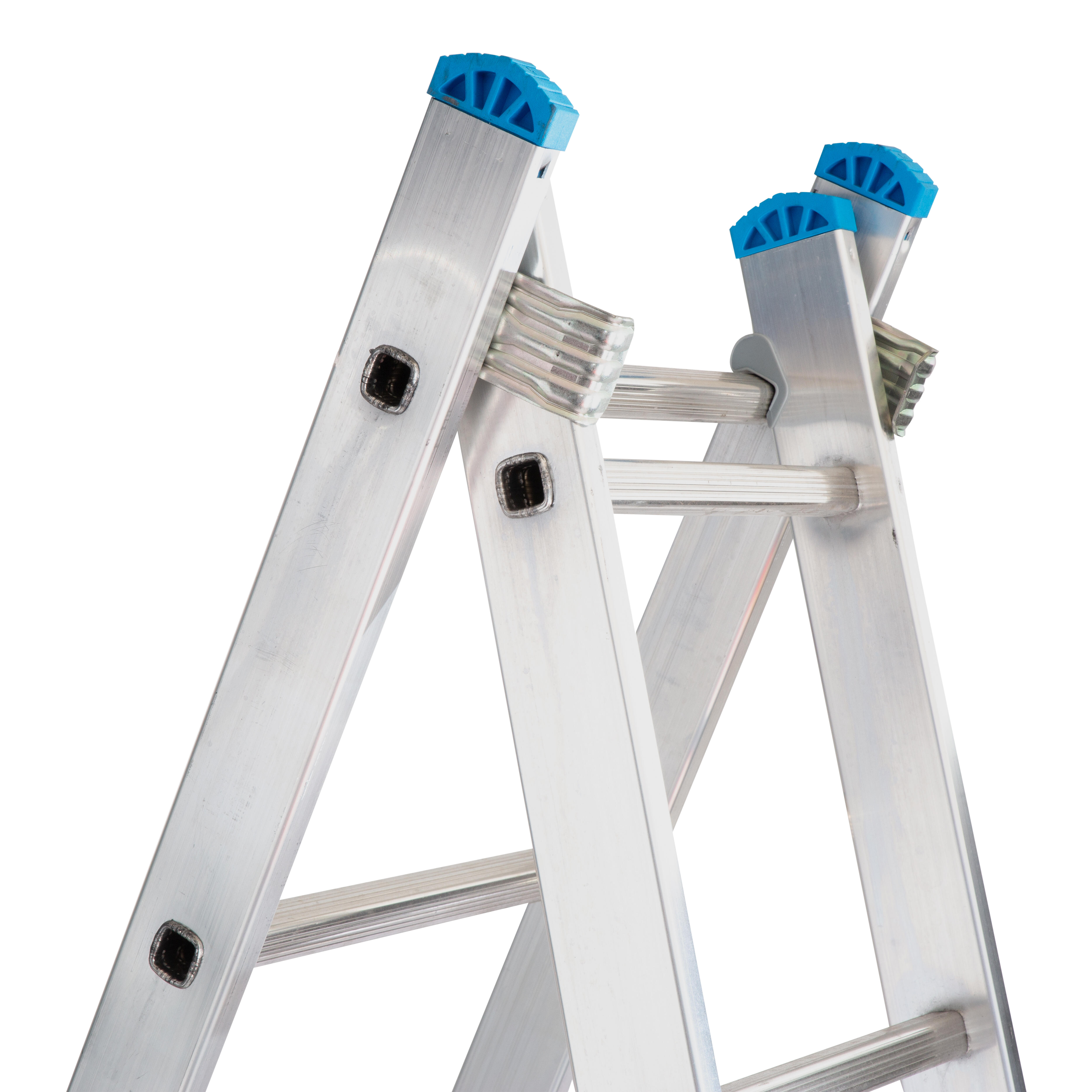 ESCALERA METÁLICA TRANSFORMABLE DE ALUMINIO 8+8 PELDAÑOS - 5