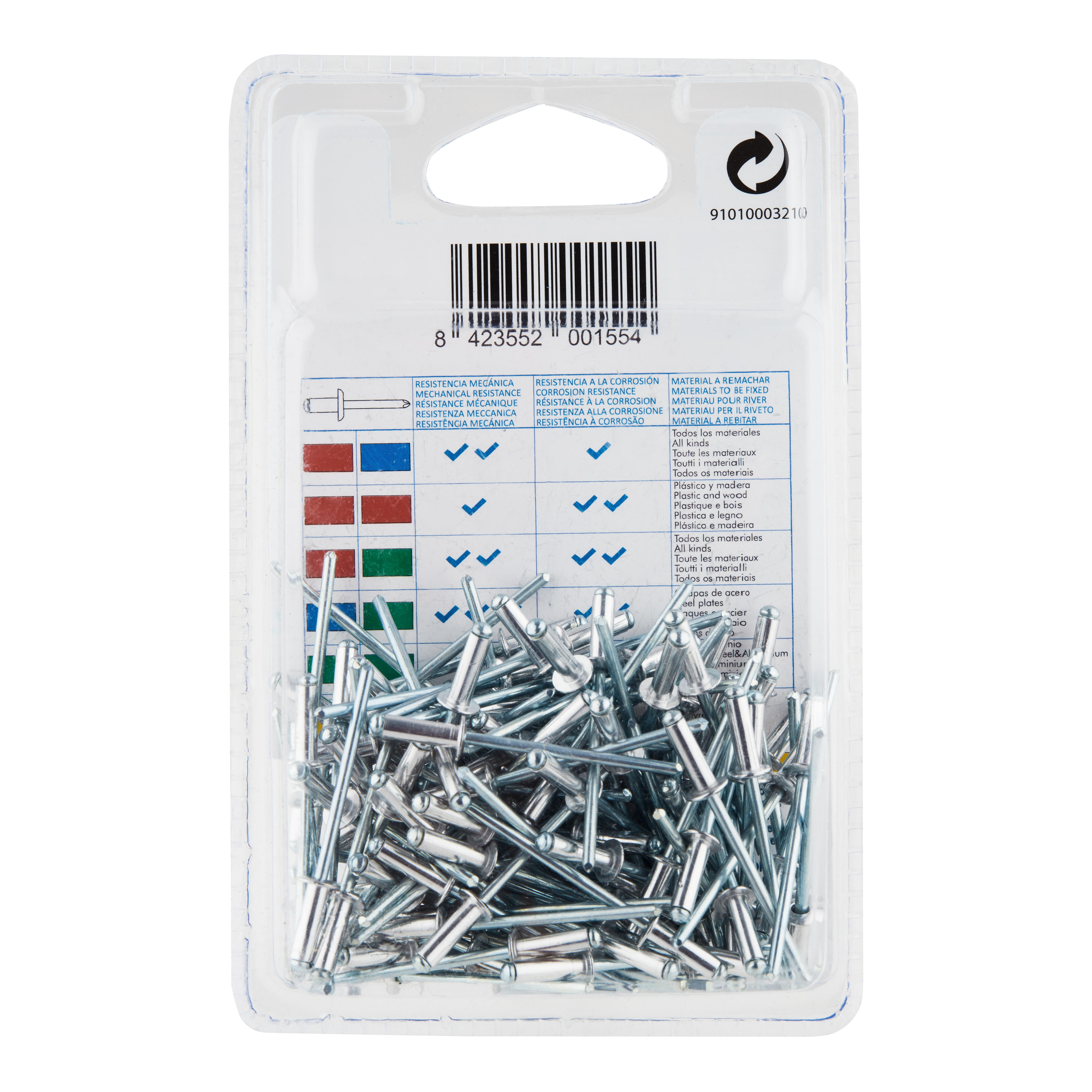 REMACHES ALUMINIO Y ACERO 3.2 X 10  MM. BRALO. 125 UDS - 2