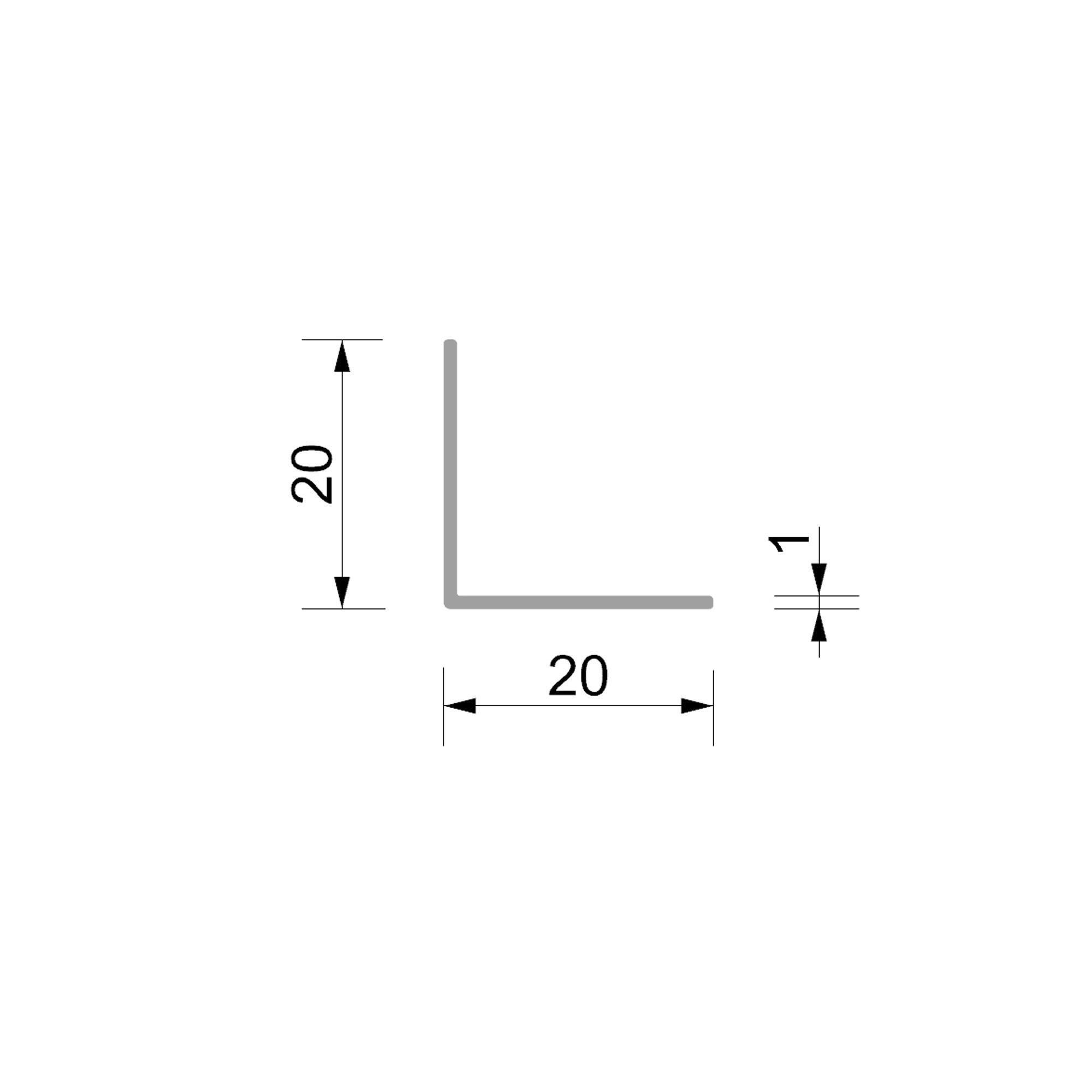 ANGULO PVC NEGRO 20X20X1MM 2,6M - 4