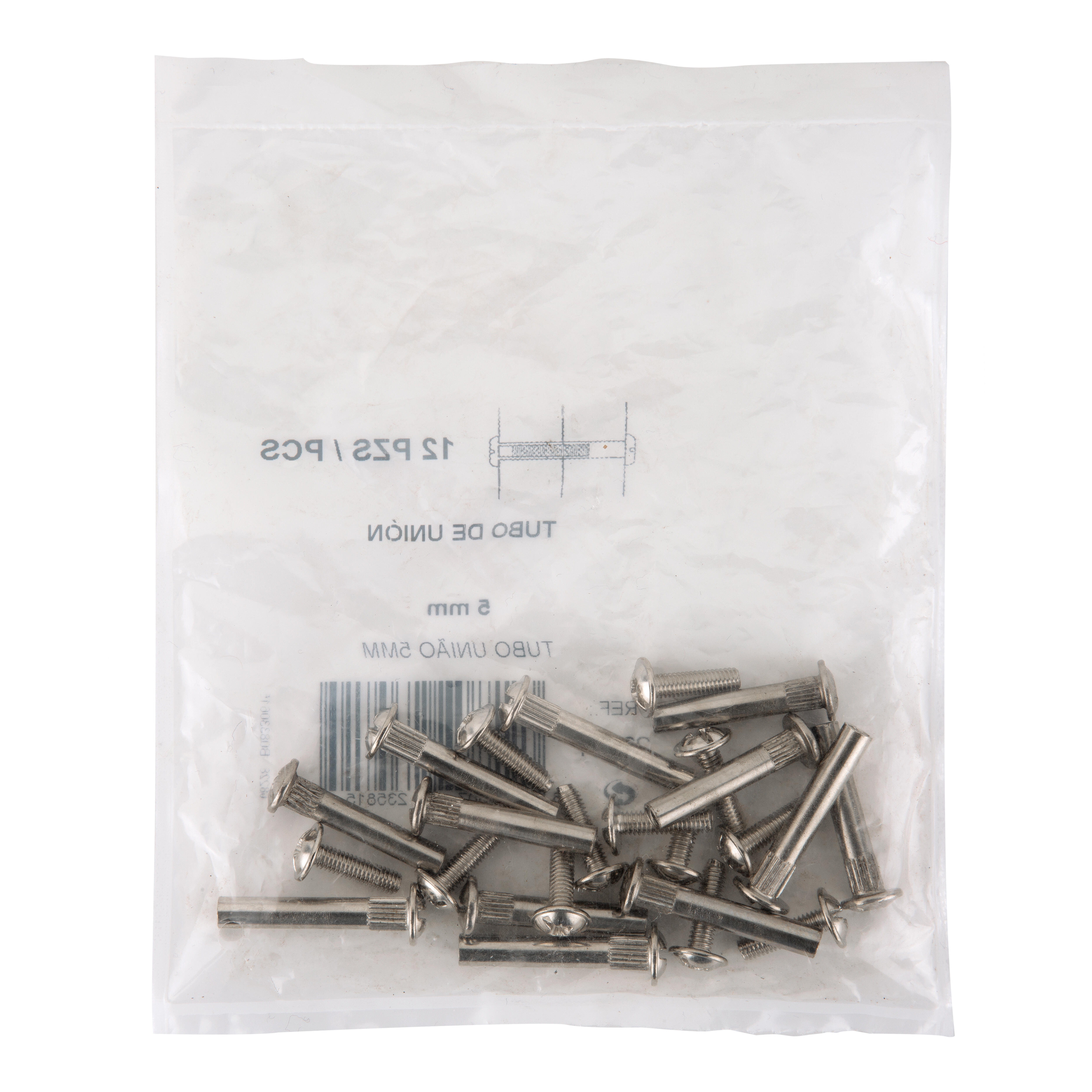 TORNILLOS DE ENSAMBLAJE PARA MUEBLES NIQUELADOS 5X8MM. 12UDS - 4