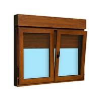 VENTANA PVC OSCILOBATIENTE CON PERSIANA ROBLE 140X118CM - 4
