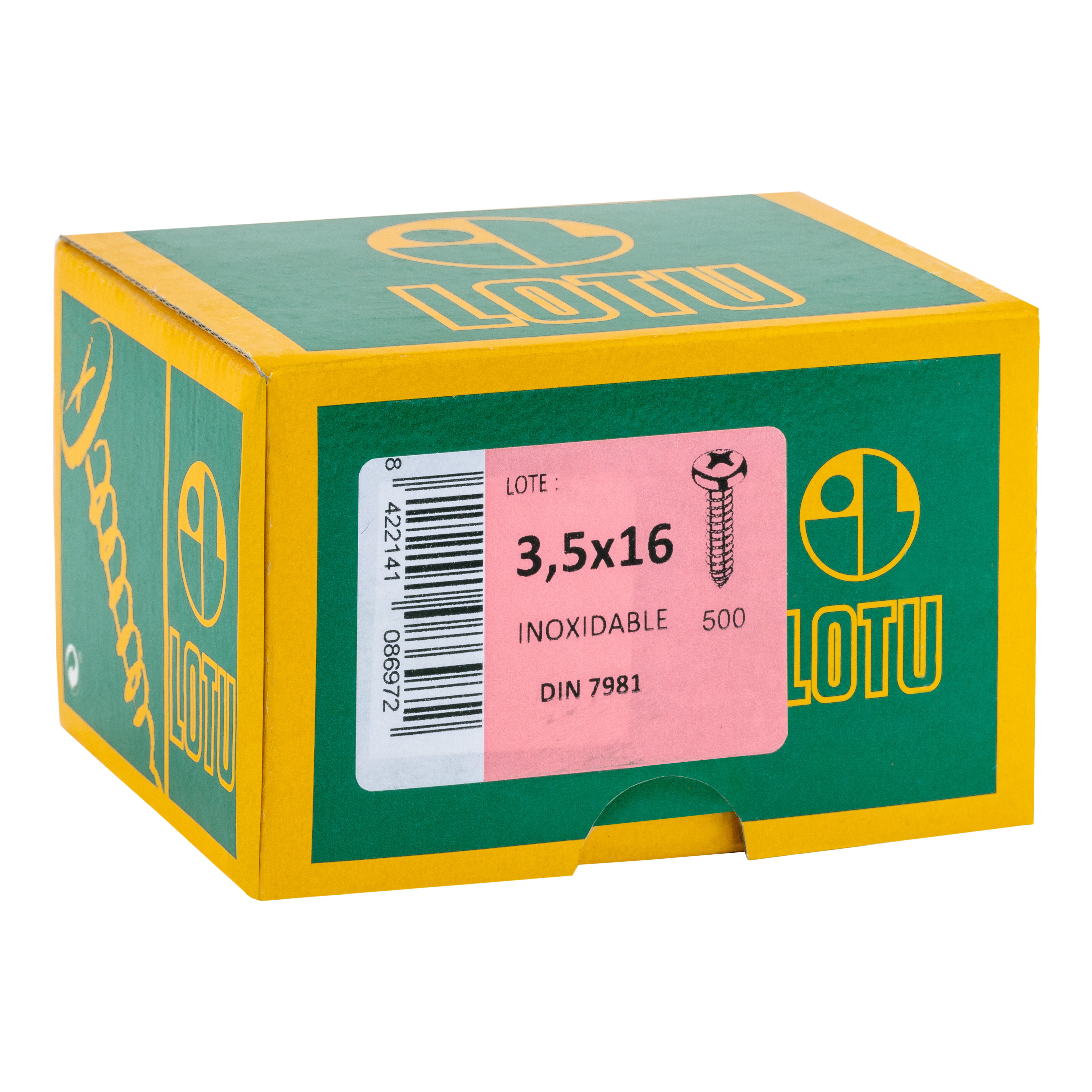 TORNILLOS ROSCA PARA METAL INOX 3,5X16MM. 500UDS - 2