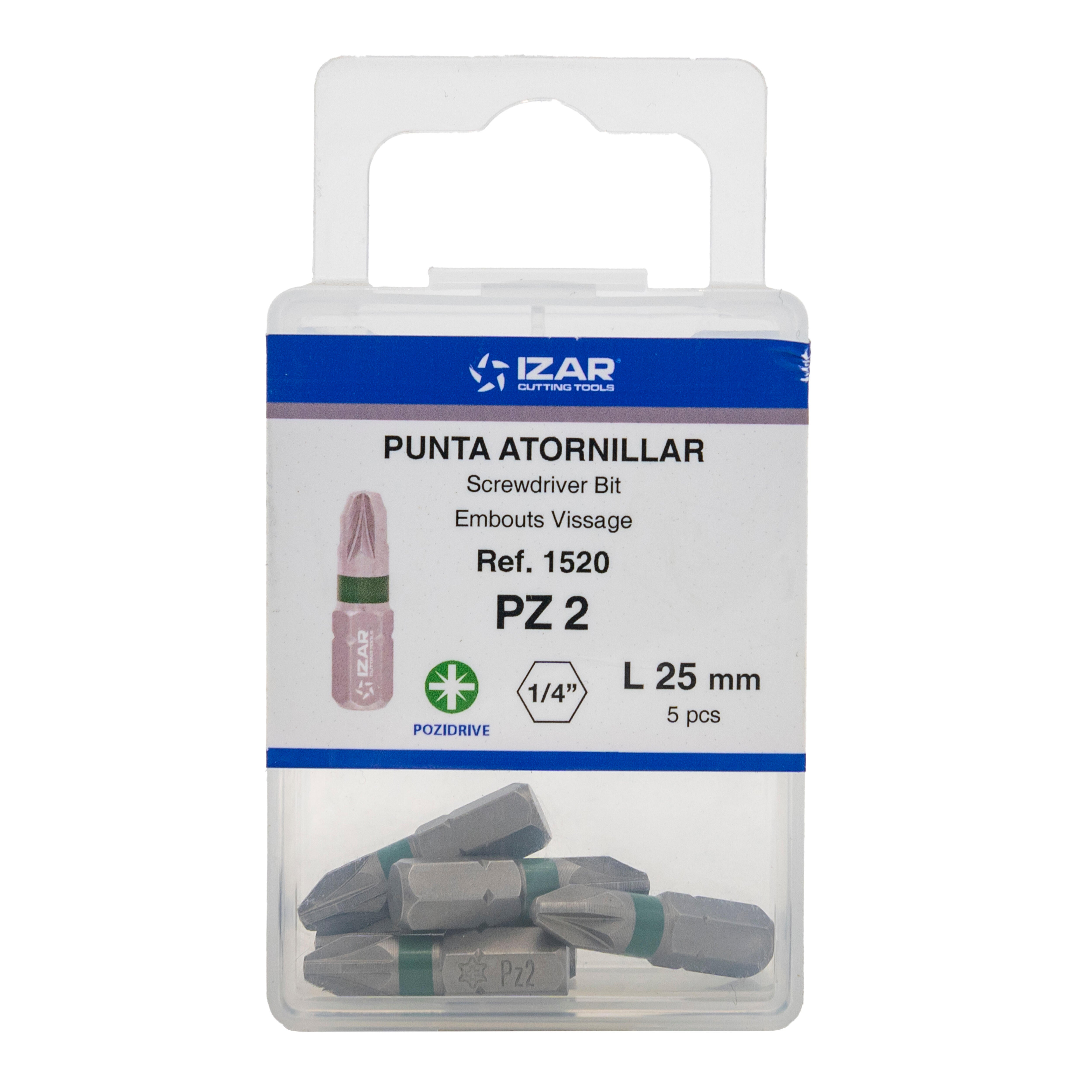 PUNTAS PARA ATORNILLADOR POZIDRIVE PZ2 CORTA L25 IZAR 5 UDS - 3