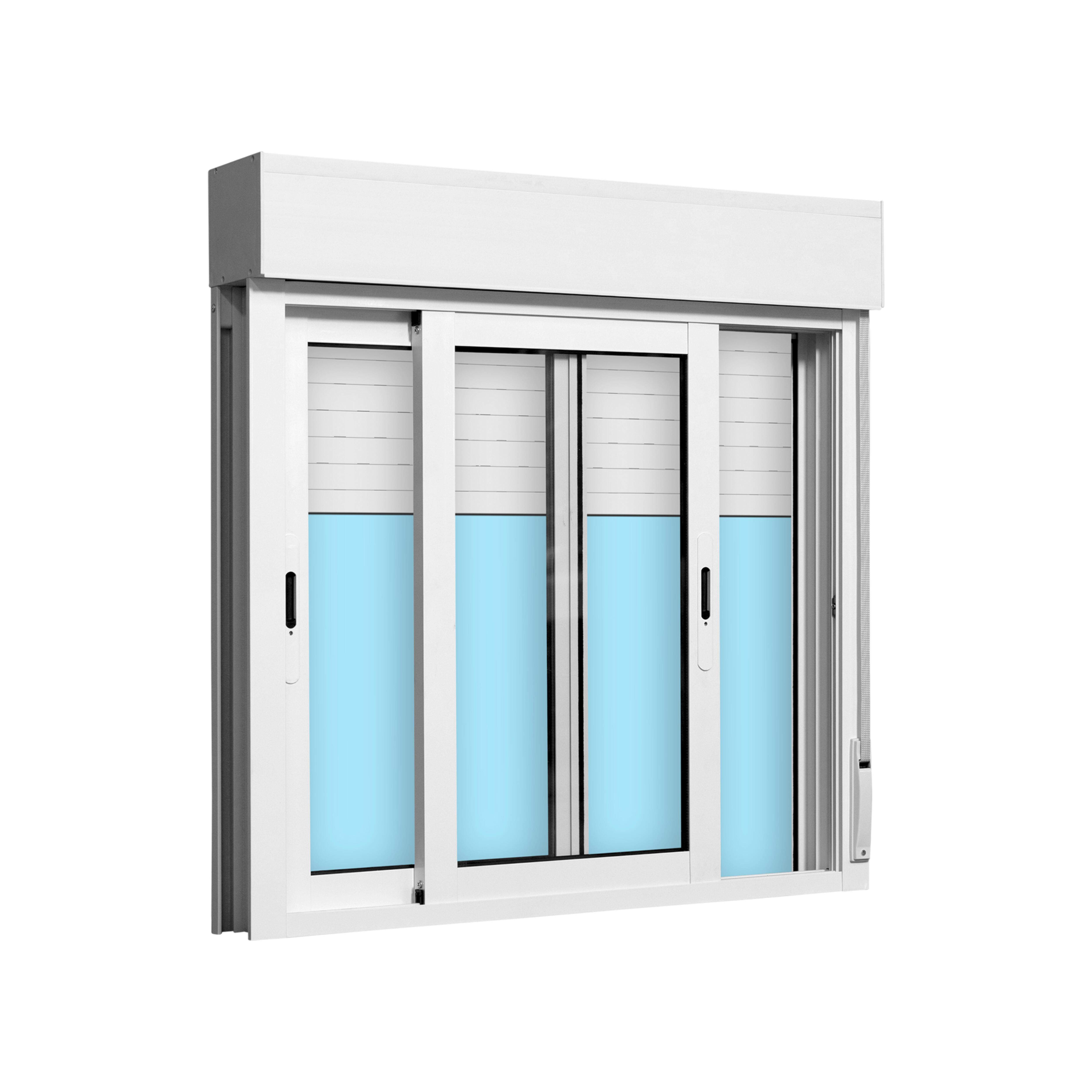 VENTANA ALUMINIO CORREDERA CON PERSIANA BLANCA 100X100CM - 3