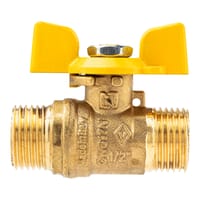 VÁLVULA GAS BUTANO MARIPOSA MACHO - MACHO Ø 1/2