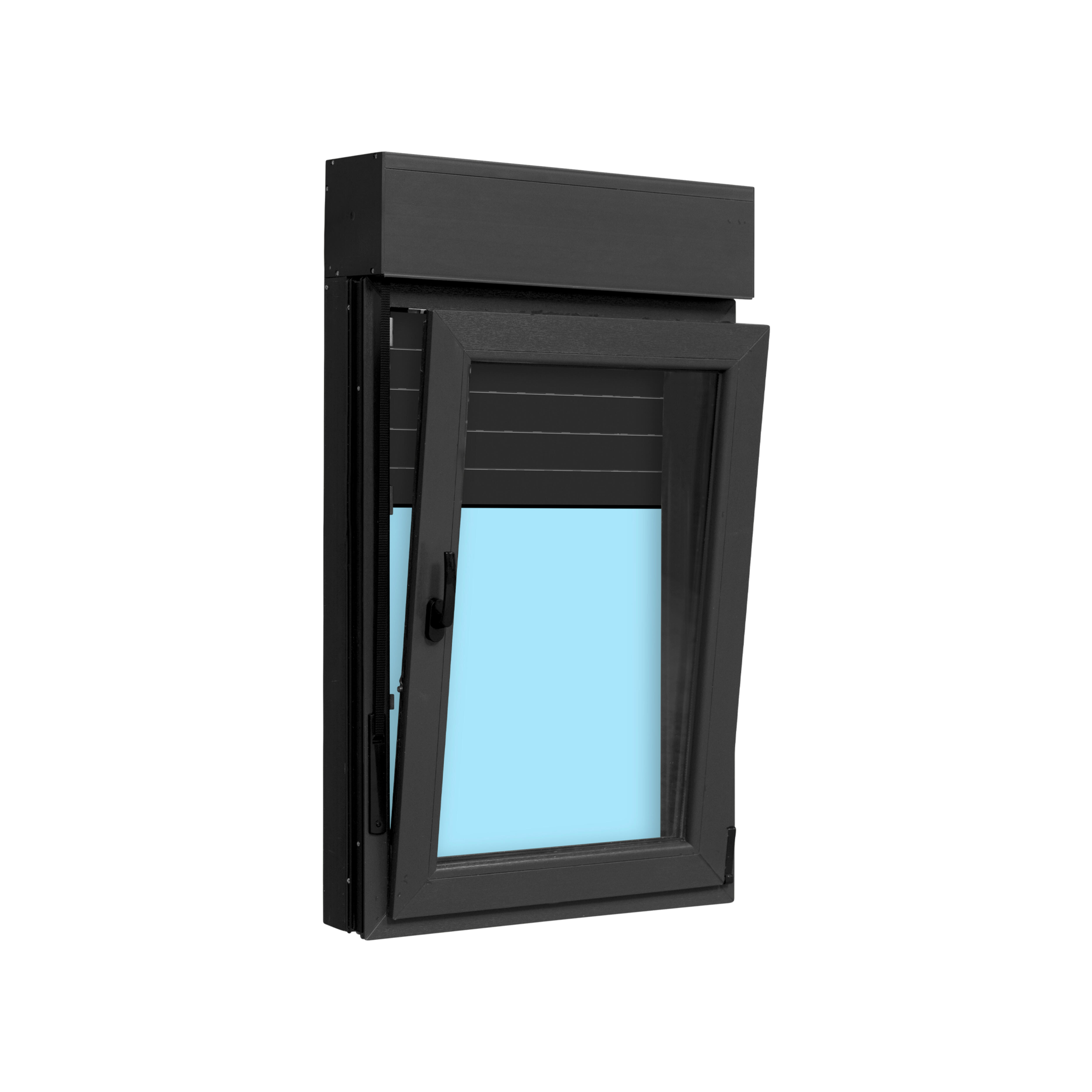 VENTANA PVC OSCILOBATIENTE CON PERSIANA GRIS GRAFITO 70X118CM - 4