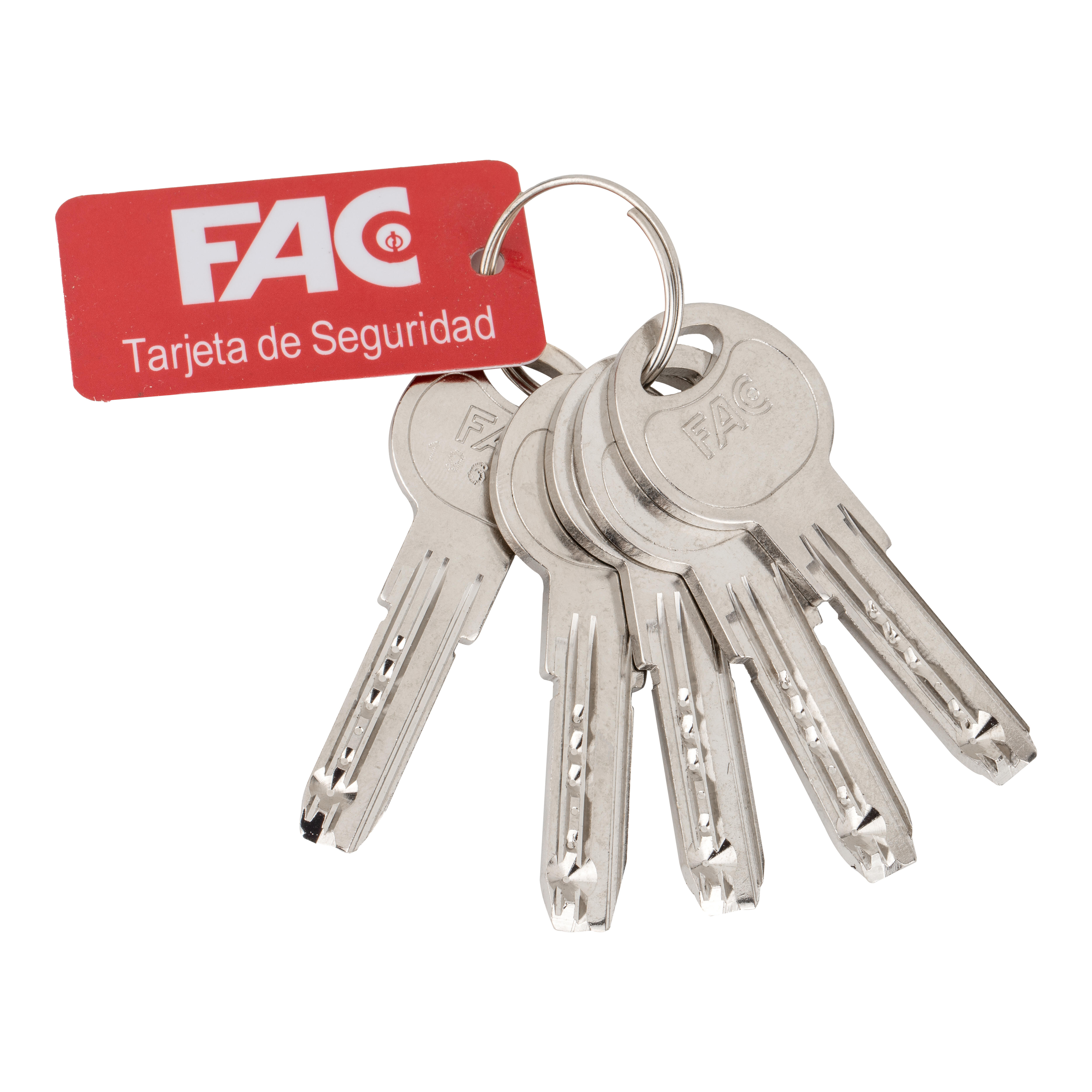 CILINDRO SEGURIDAD  BOMBIN 30 X 30  MM. PUNTOS LEVA 13.5  MM. LATON FAC - 2