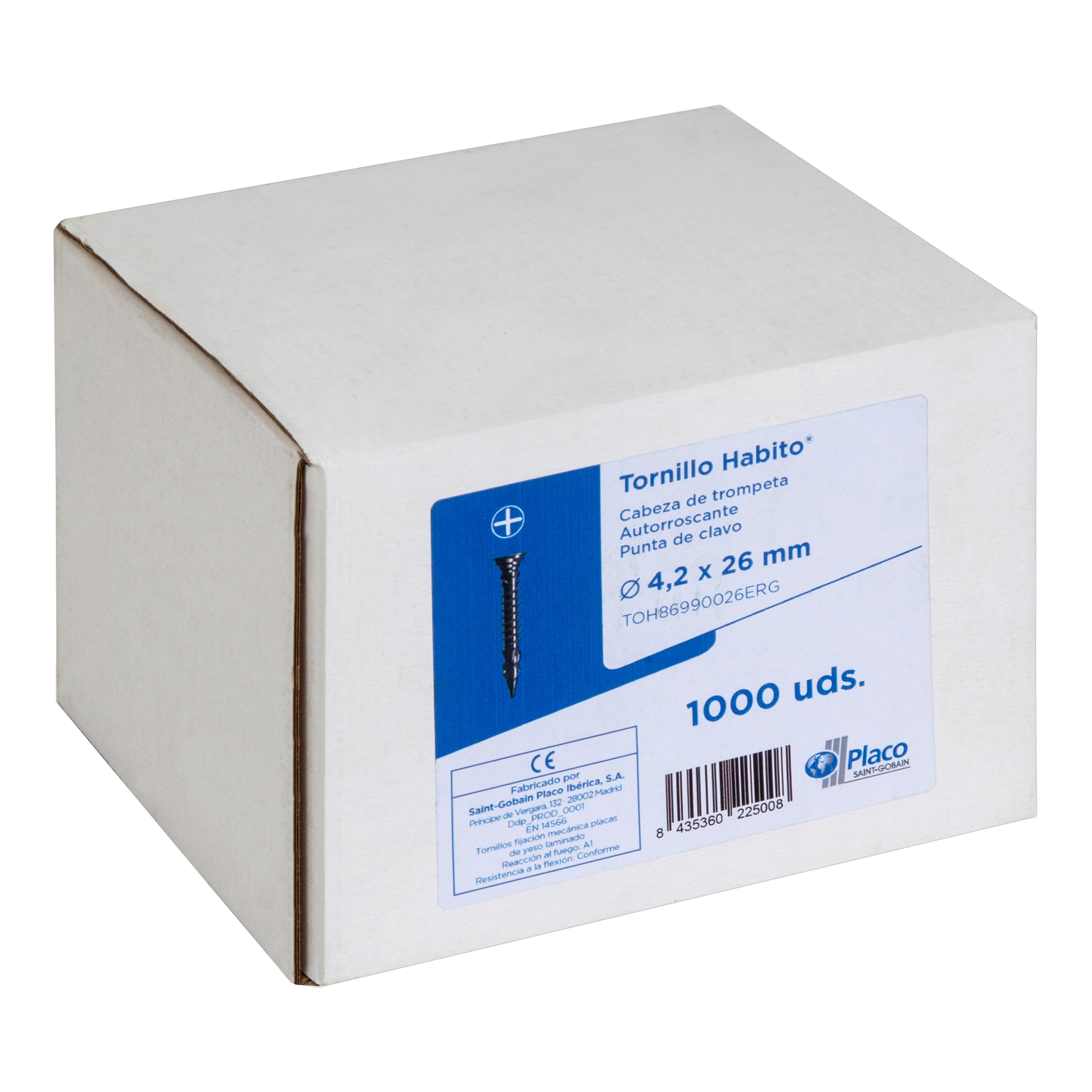 TORNILLOS AUTORROSCANTES PLACA HÁBITO 26 MM 1000 UDS - 3