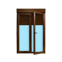 BALCONERA PVC ABATIBLE CON PERSIANA NOGAL 140X218CM - 2