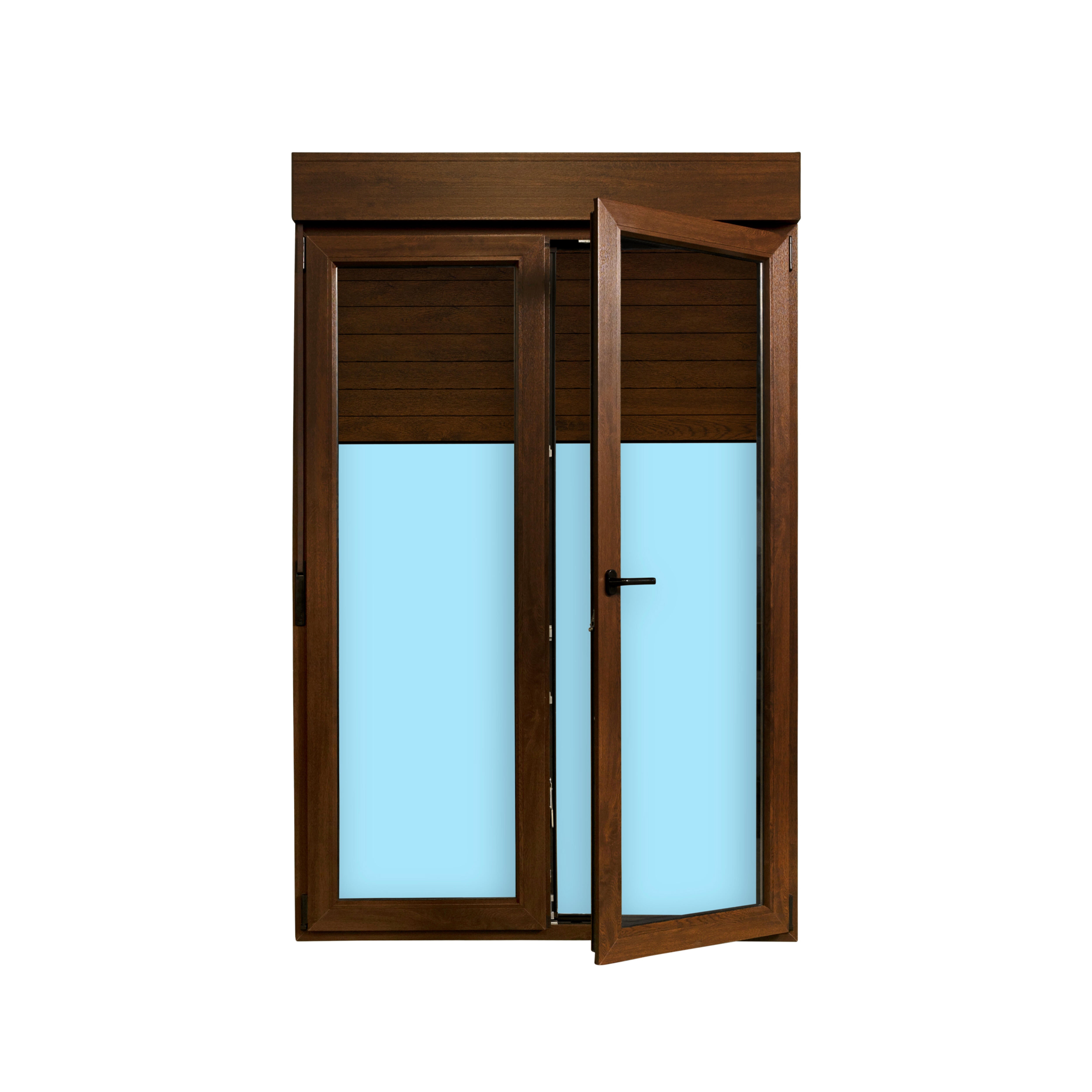 BALCONERA PVC ABATIBLE CON PERSIANA NOGAL 140X218CM - 2