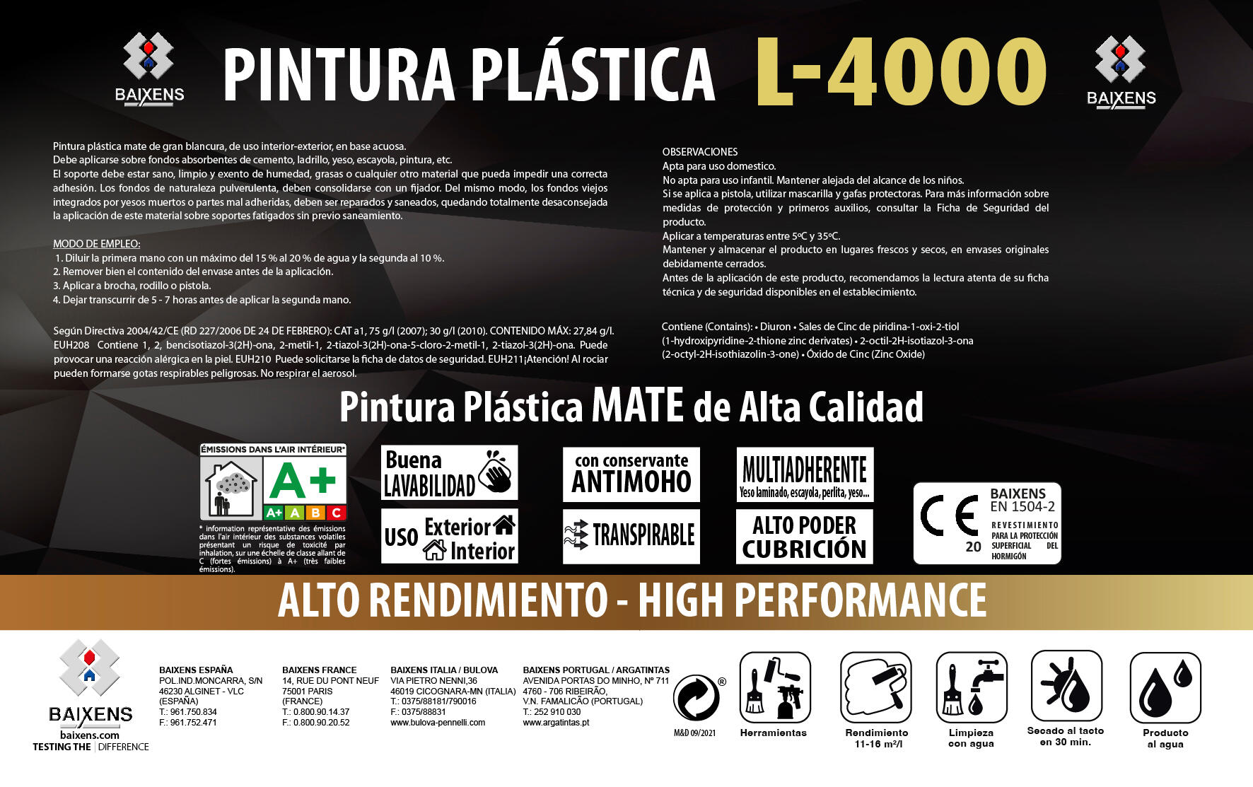 PINTURA PLASTICA BLANCA MATE 15L L4000 - 3