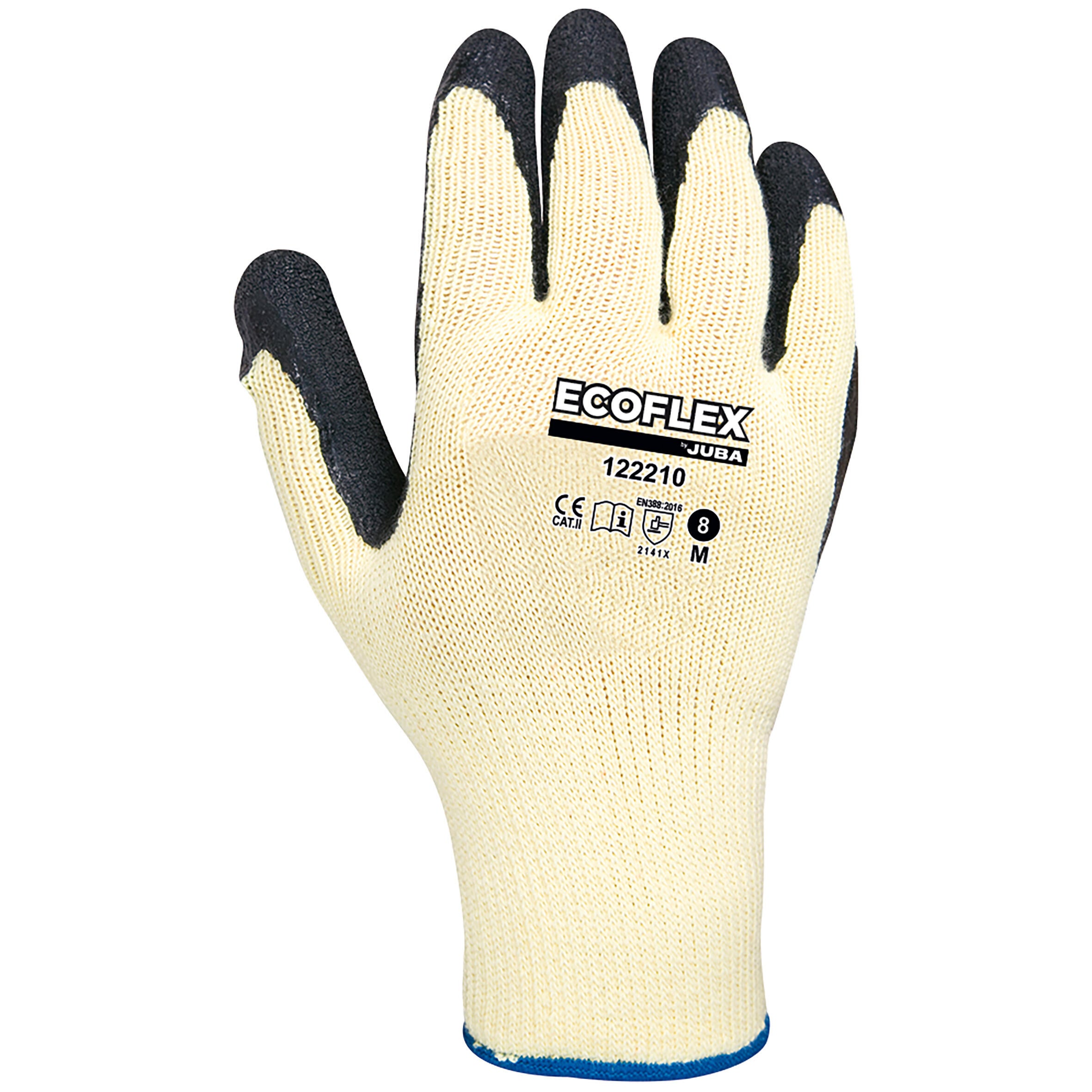 GUANTE POLYESTER ALGODON LATEX  NEGRO TALLA 10 JUBA 122210 - 2