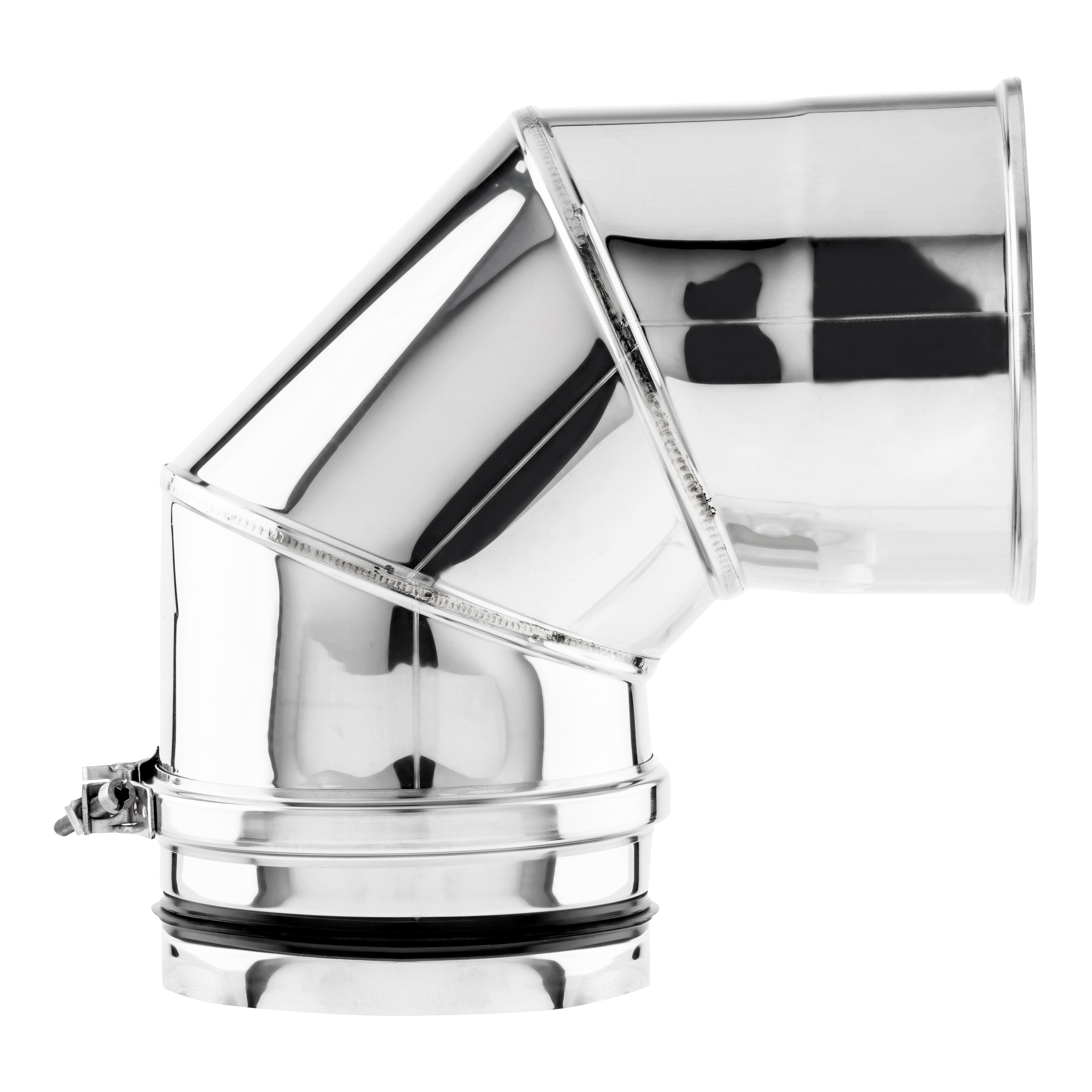 CODO 90º INOXIDABLE PARED SIMPLE 125MM - 2