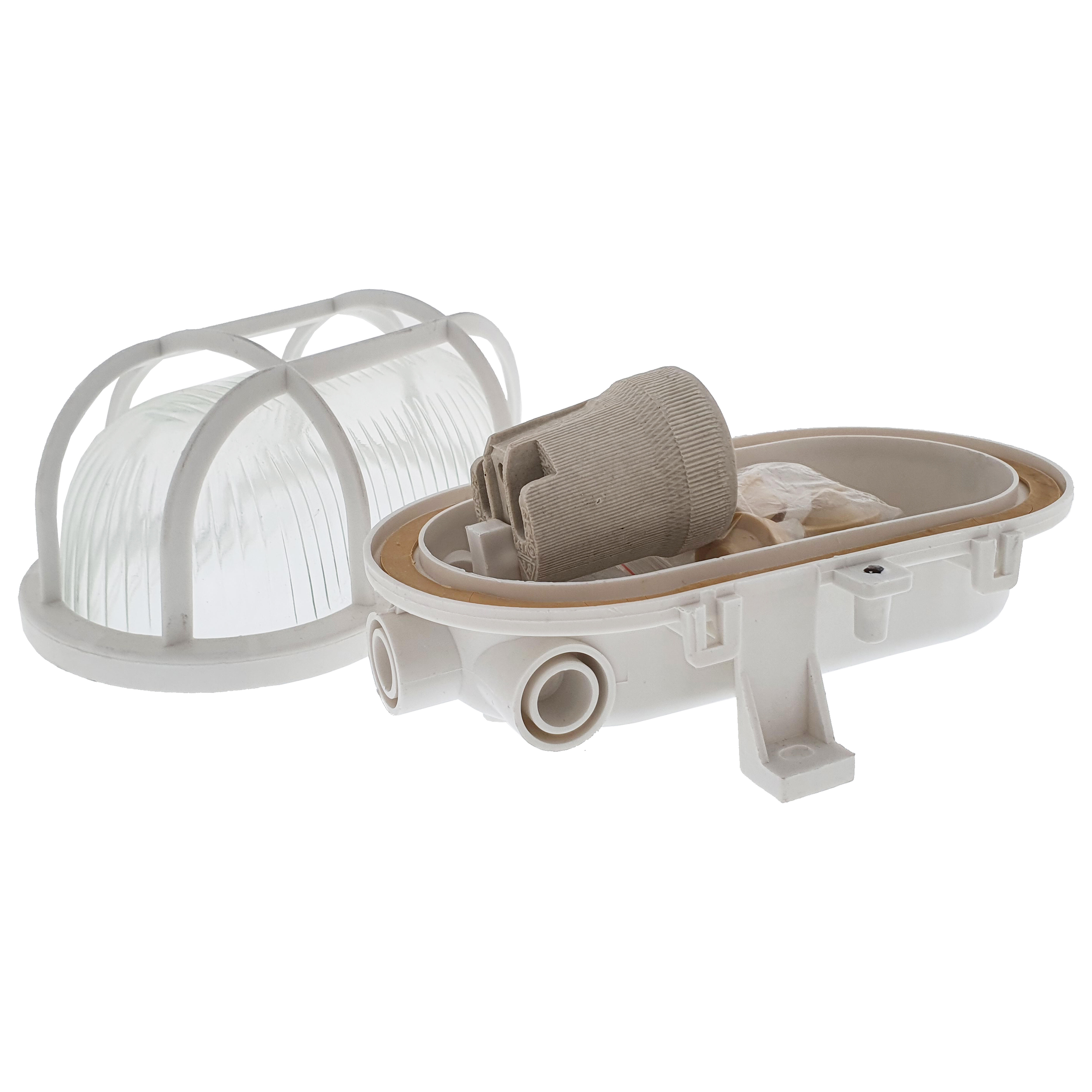 APLIQUE ANTIVANDÁLICO OVAL REJILLA PLASTICA BLANCO - 3