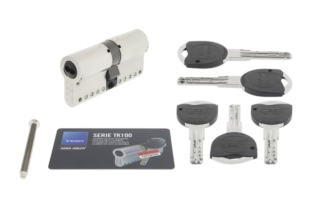 CILINDRO ALTA SEGURIDAD ANTIROTURA Y ANTIBUMPING 30 X 30  MM.  NIQUEL TK100 TESA